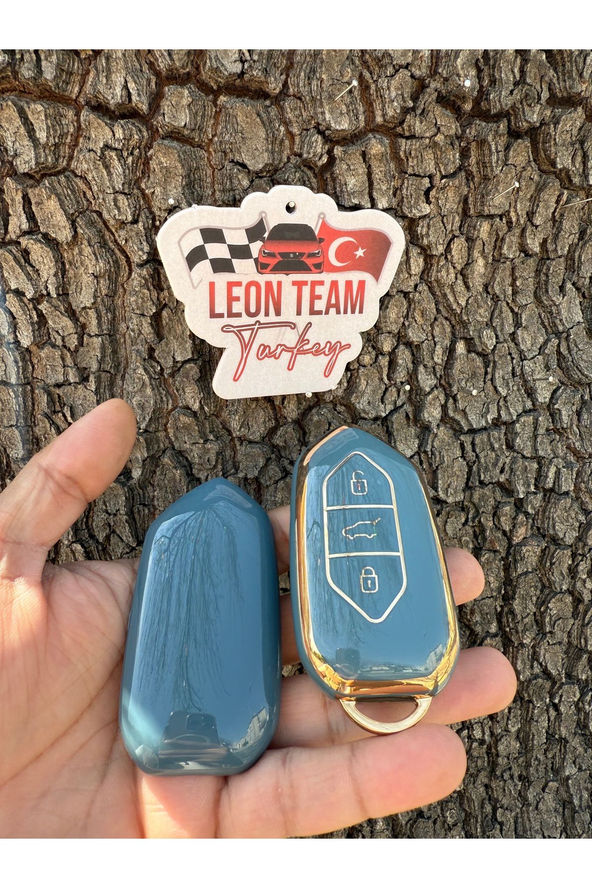 LeonTeamTurkey Togg T10x Uyumlu Anahtar Koruma Kılıfı Mavi / Gold