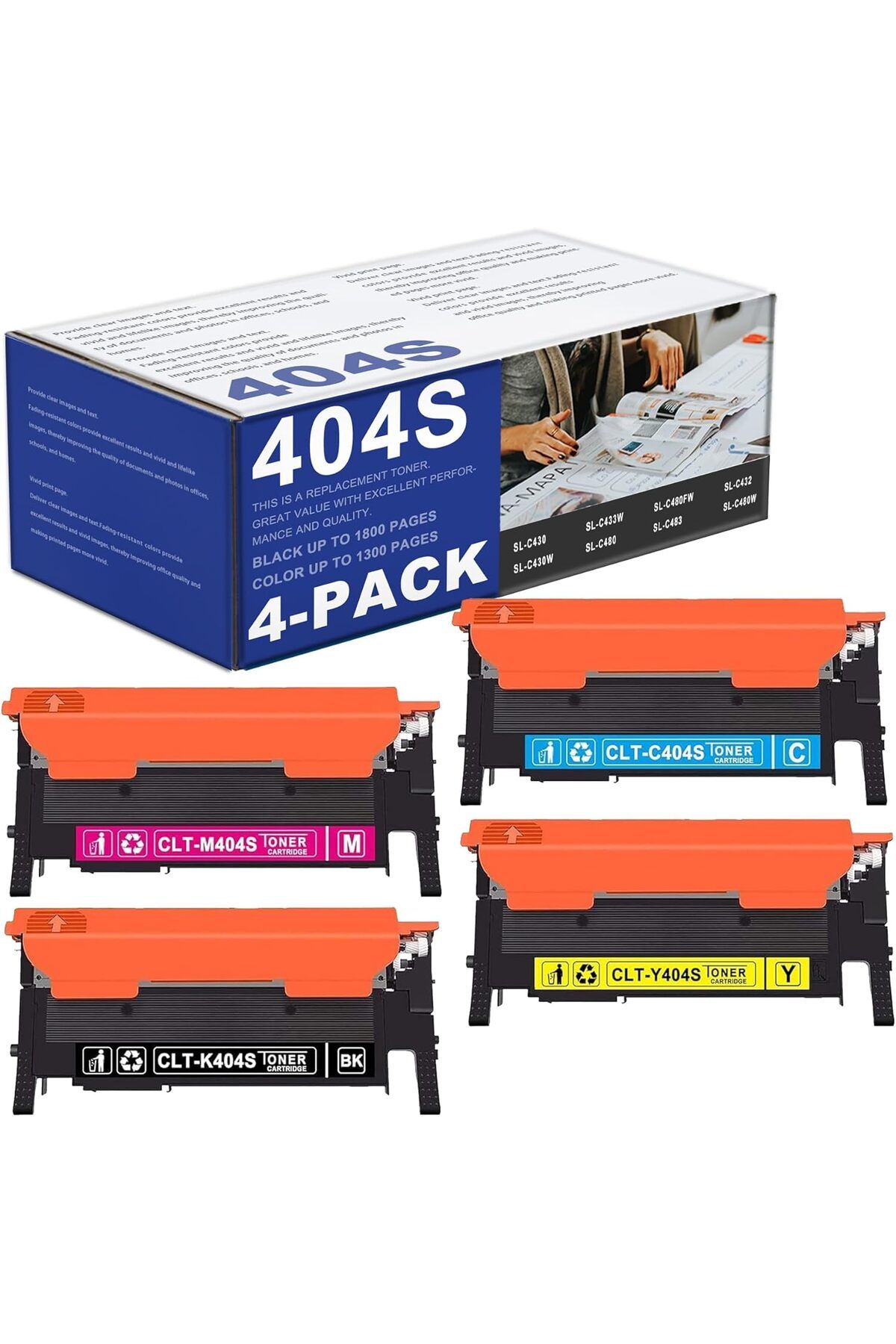 Samsung CLT-404S Toner SL-C480FW SL-C430W C480 C480W C430 C433W Printer Toner (1BK+1C+1M+1Y)