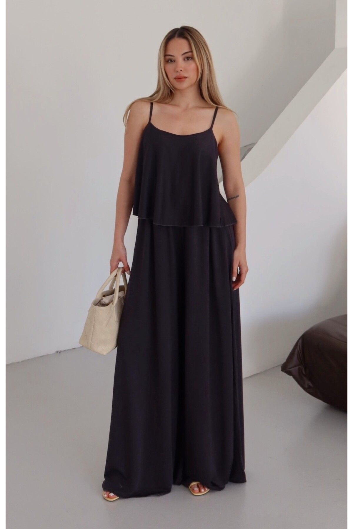 Laluvia Füme Askılı Bluz Pantolon Takım - 51052