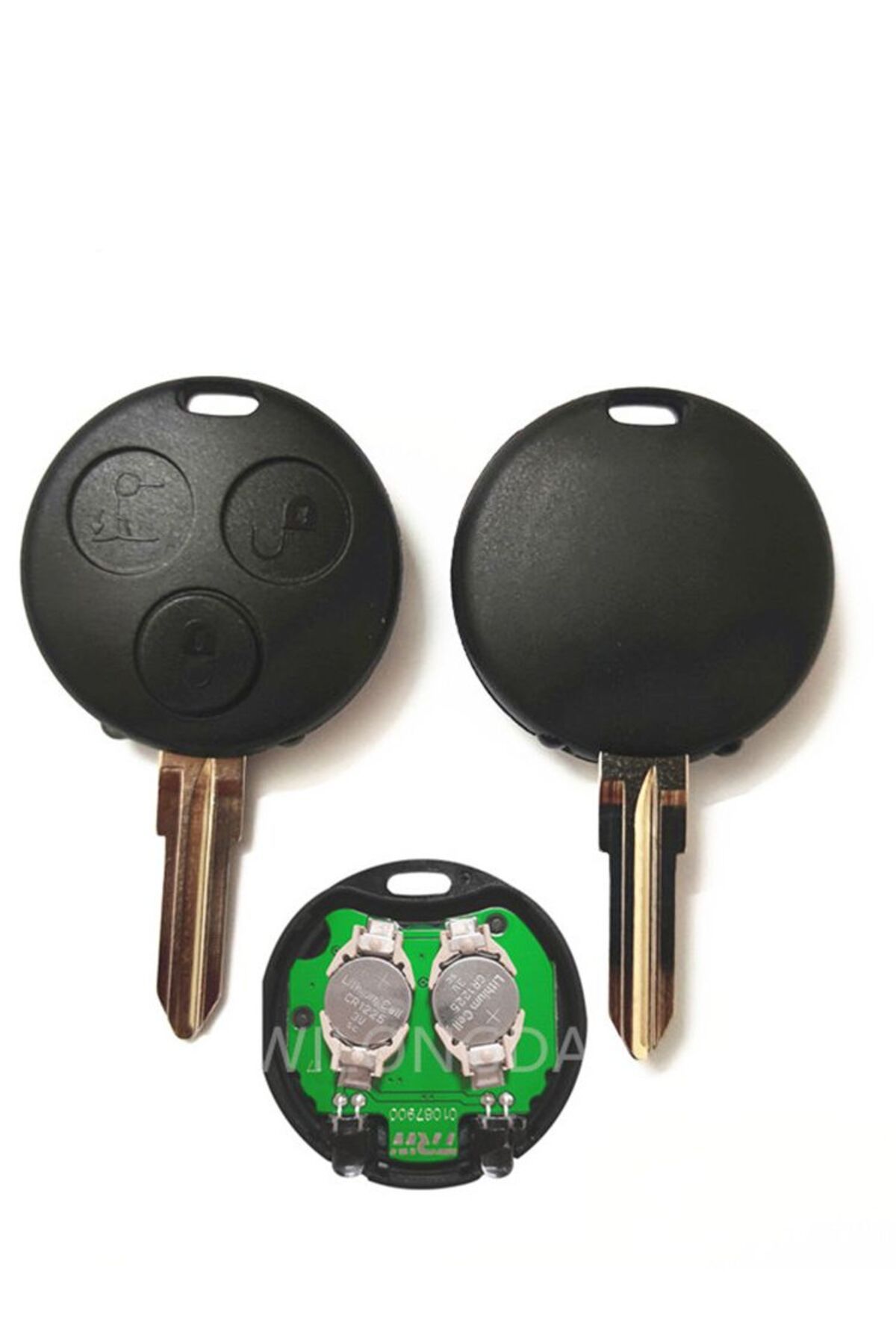 Wilongda-3 Buttons with 2 Infrared Lights 3 Button Remote Key AEC Chip 433Mhz for Mercedes Benz Smart Fortwo 8