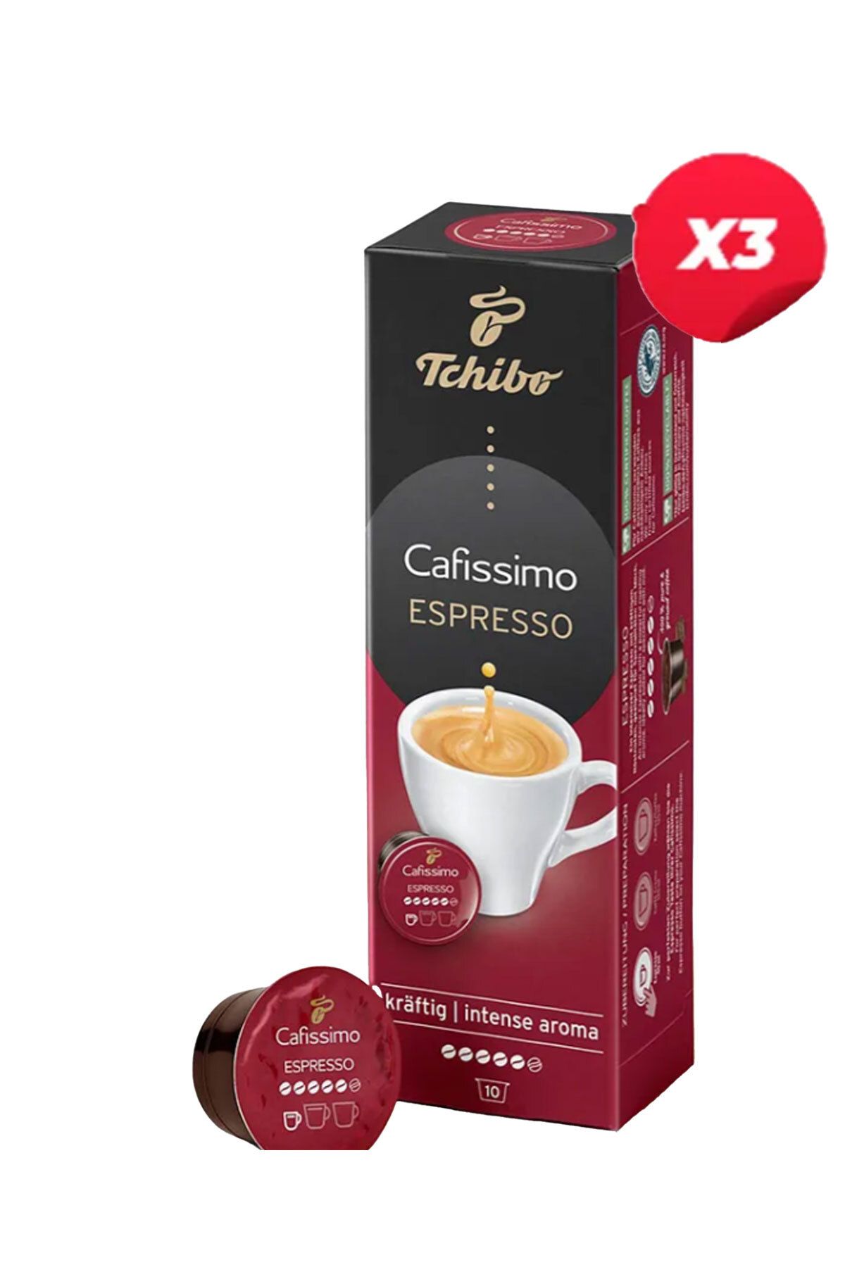 Tchibo Cafissimo Espresso Aromă Intensă 10 Capsule Cafea X3 - One Size