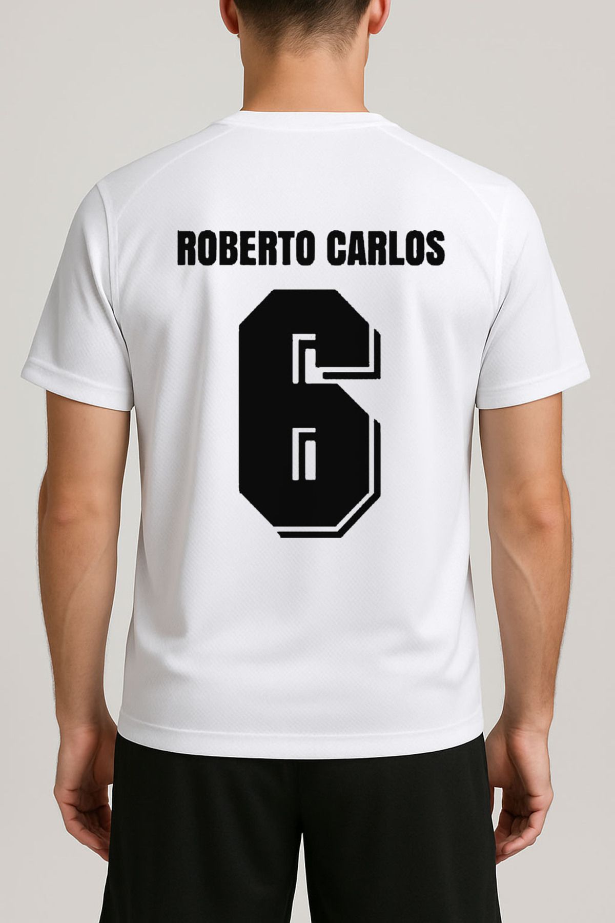 sielta Futbolcu Roberto Carlos Baskılı Forma Kumaş Bisiklet Yaka Yetişkin Tişört T-shirt