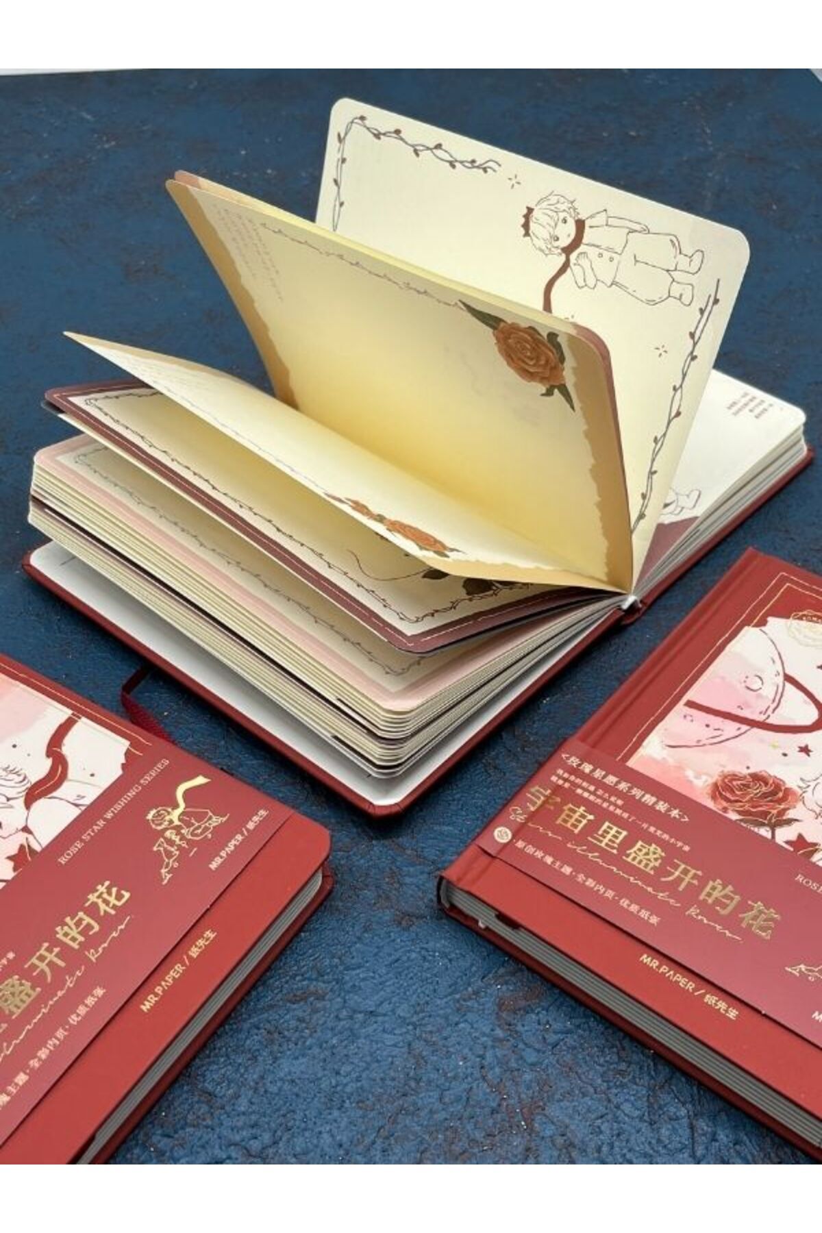 Kağıt Gemi Dükkan-Special Design Little Prince Red Color Notebook / Notebook / Bullet Journal 6