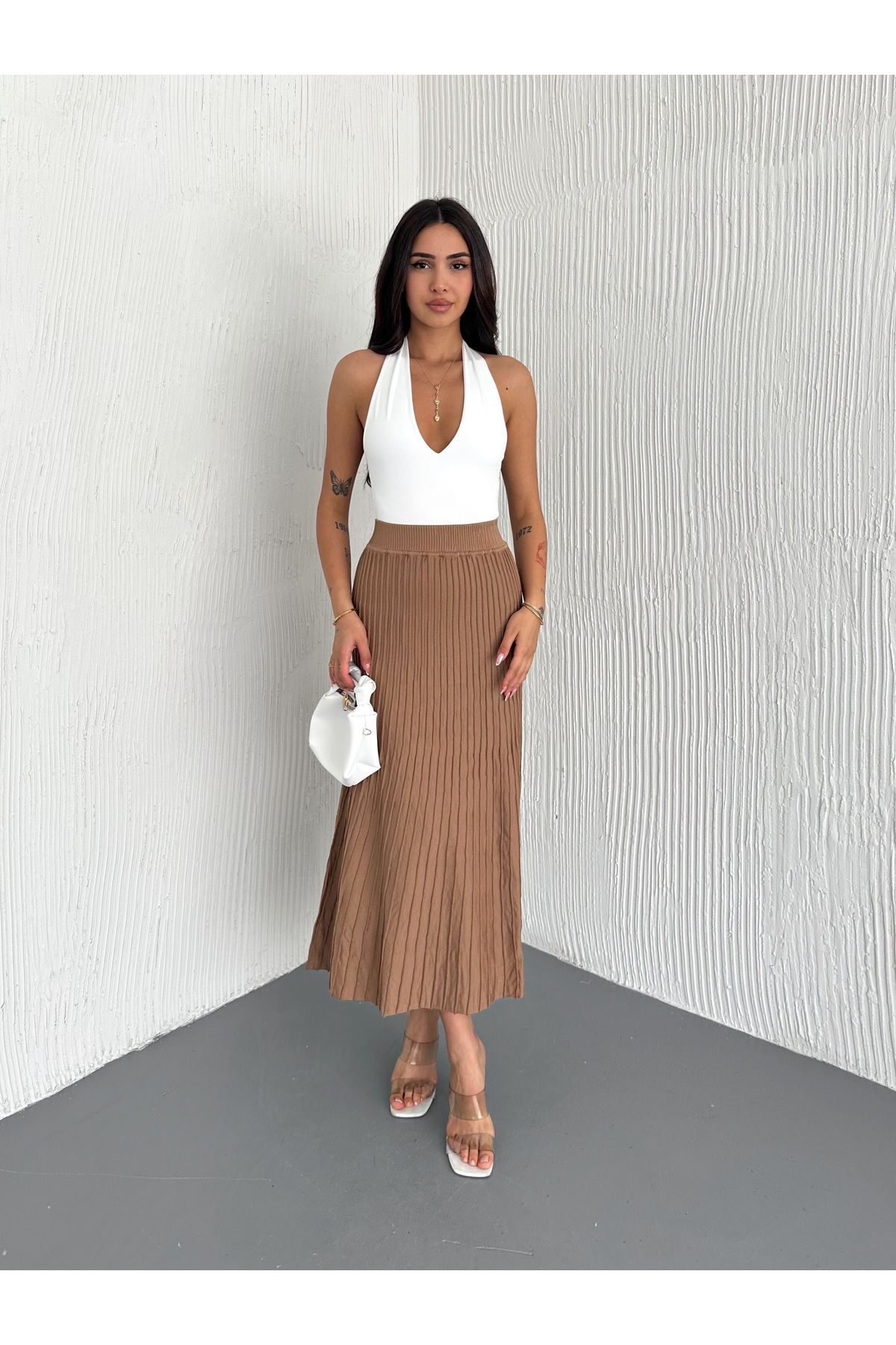 Fanori Woman KADIN FİTİLLİ BELİ LASTİKLİ TRİKO ETEK