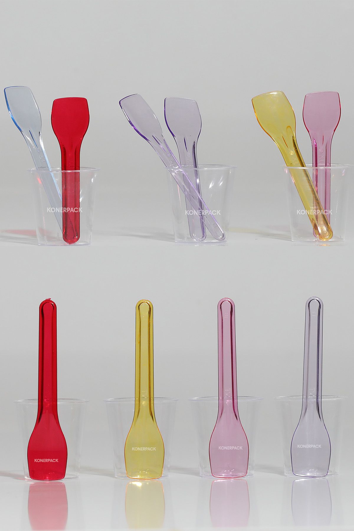 KONERPACK İtalyan Tip Gelato Dondurma Tatlı Kaşığı 9.5 cm 250 adet Karışık Renk