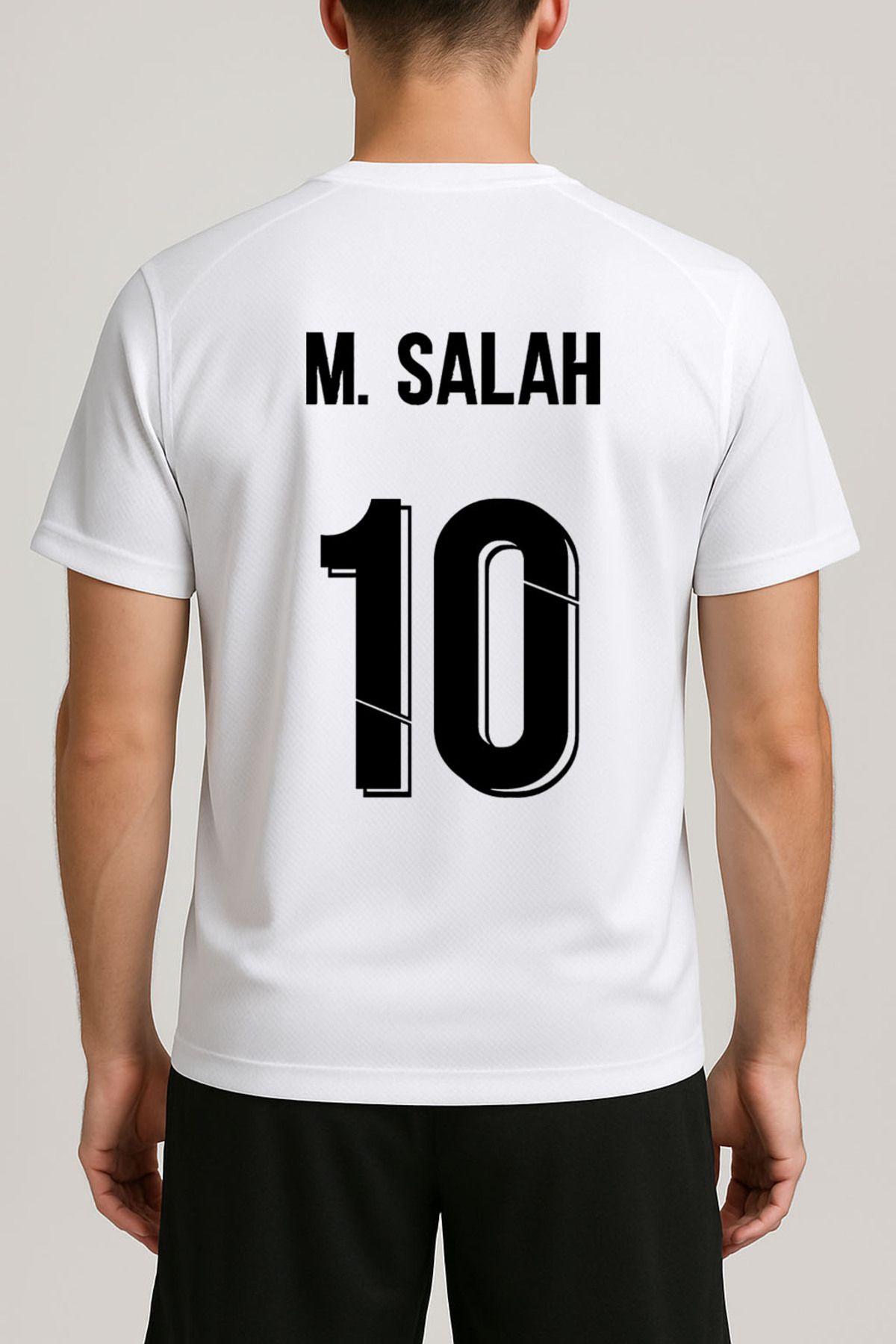 sielta Futbolcu Muhammed Salah Baskılı Forma Kumaş Bisiklet Yaka Yetişkin Tişört T-shirt
