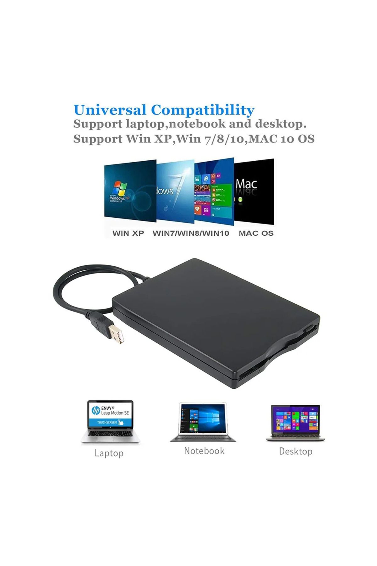 Choice-Usb Floppy Disk Reader Drive 3.5" External Portable 1.44 Mb Fdd Diskette Drive For Mac Windows 10... 6