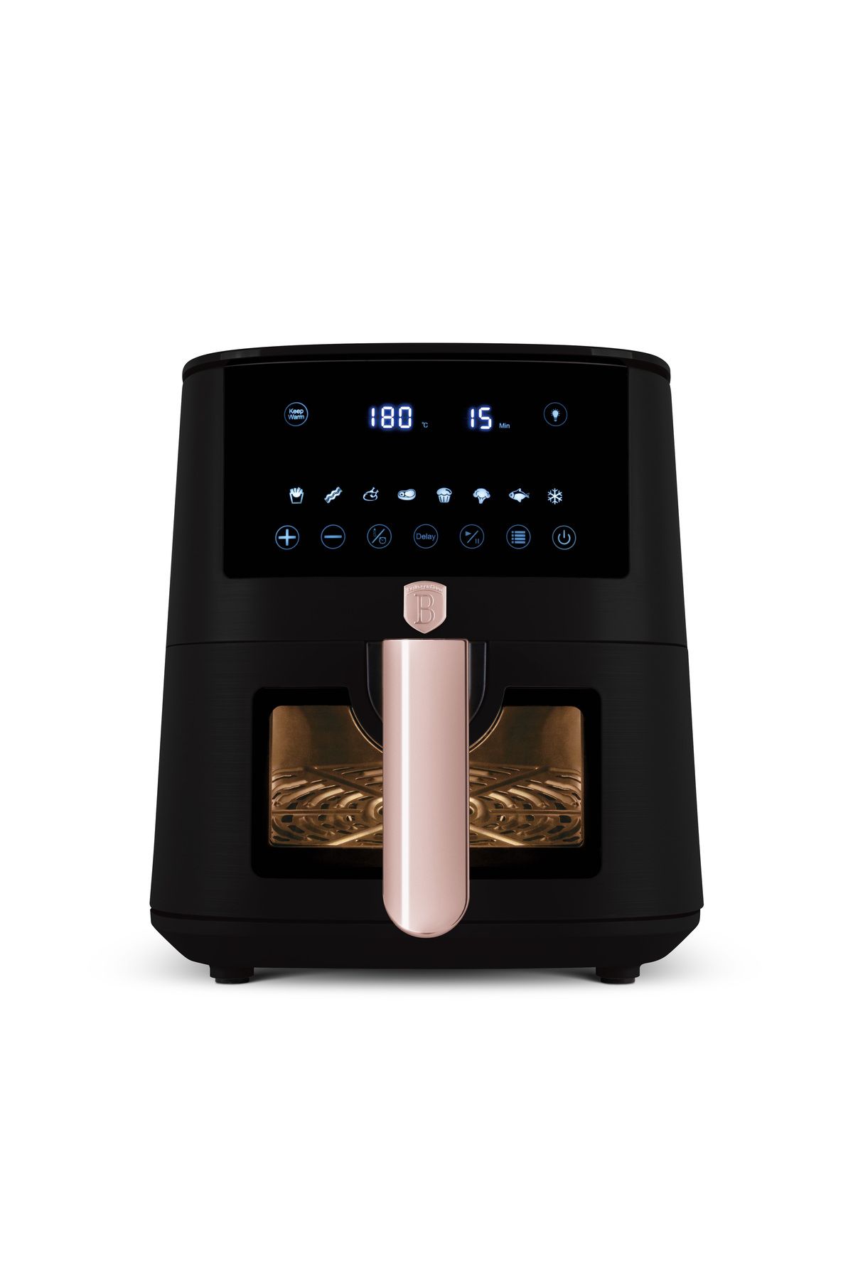 Berlinger Haus Friteuză Cu Aer Berlingerhaus - Colecția Black Rose, 5l, Digitală, Led, 1400w, Neagră, Fereastră - One Size