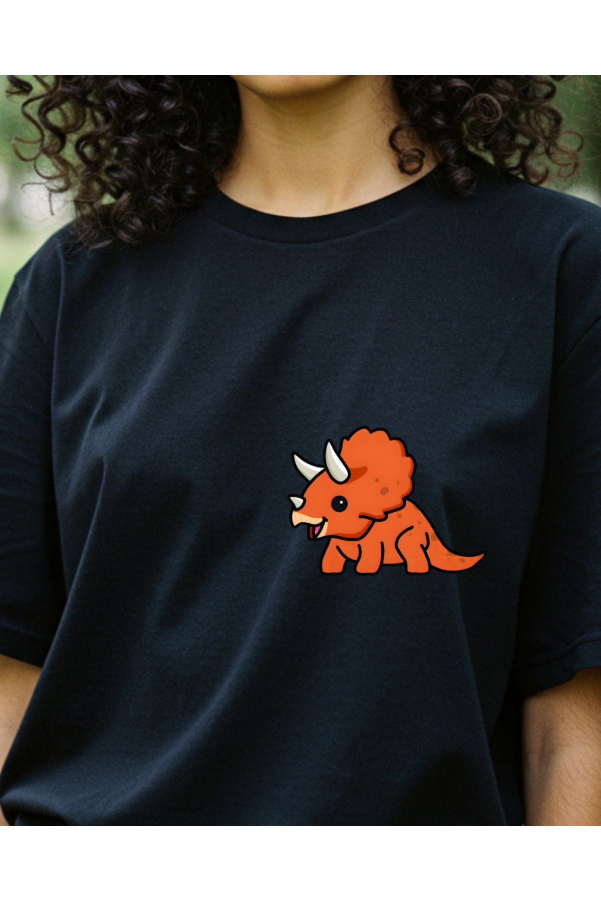 Ebiidesign Turuncu Dinazor Tasarımlı Baskılı T-Shirt