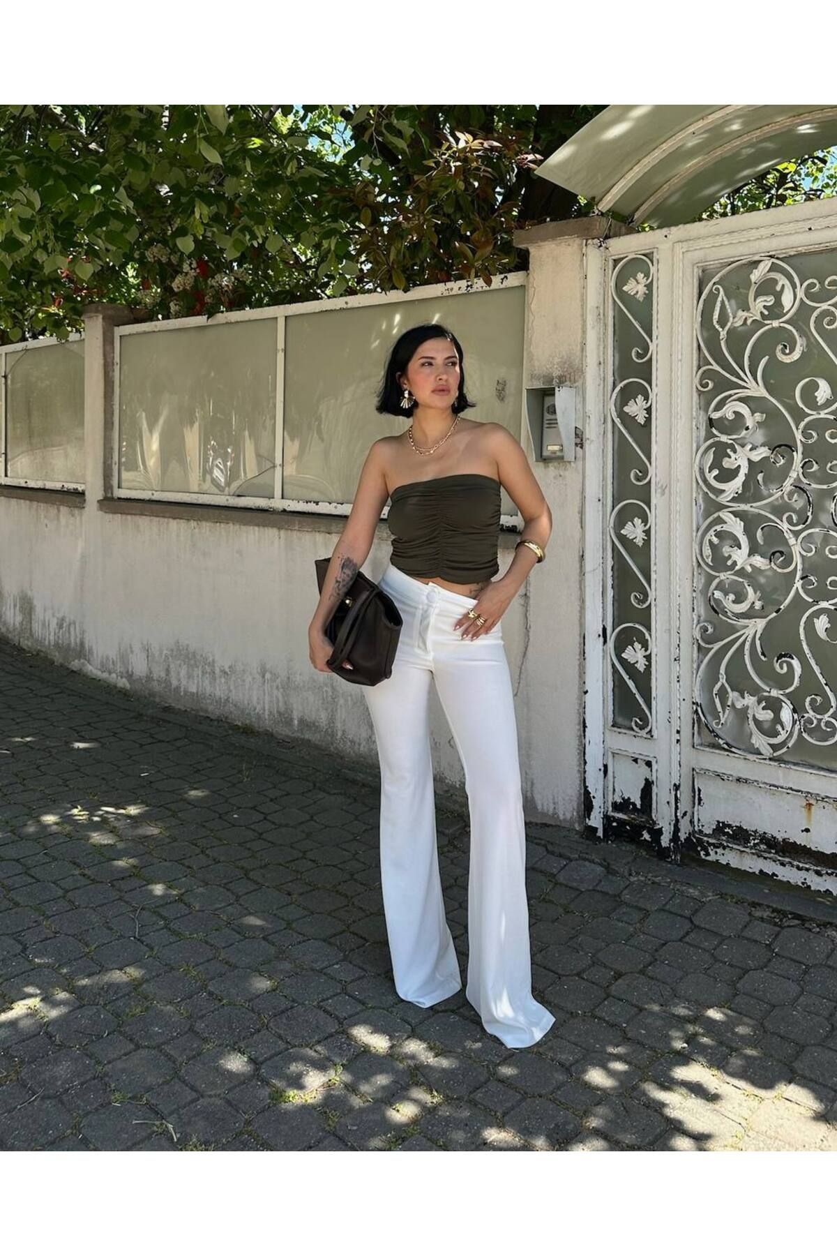 MY LİKA SCUBA CREP İSPANYOL PAÇA DÜĞMELİ PANTALON