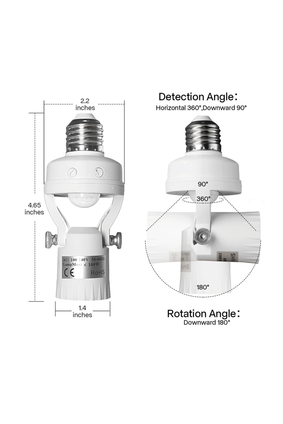 Choice-e27 E27 E26 PIR Motion Sensor lamps holder 110-240V Detector Base Light Switch With Light Control S 2
