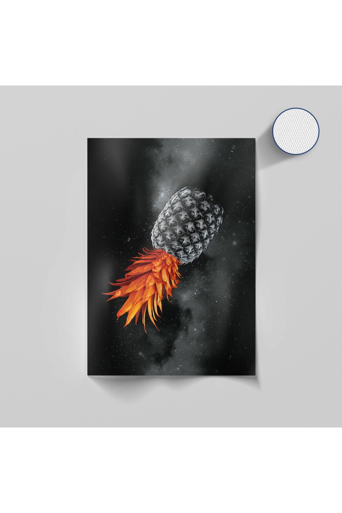Yzc Store Ananas Tablosu | Siyah Beyaz Galaksi Temalı Kanvas Tablo | Yüksek Kaliteli Ev Dekoru | Minimal Tablo