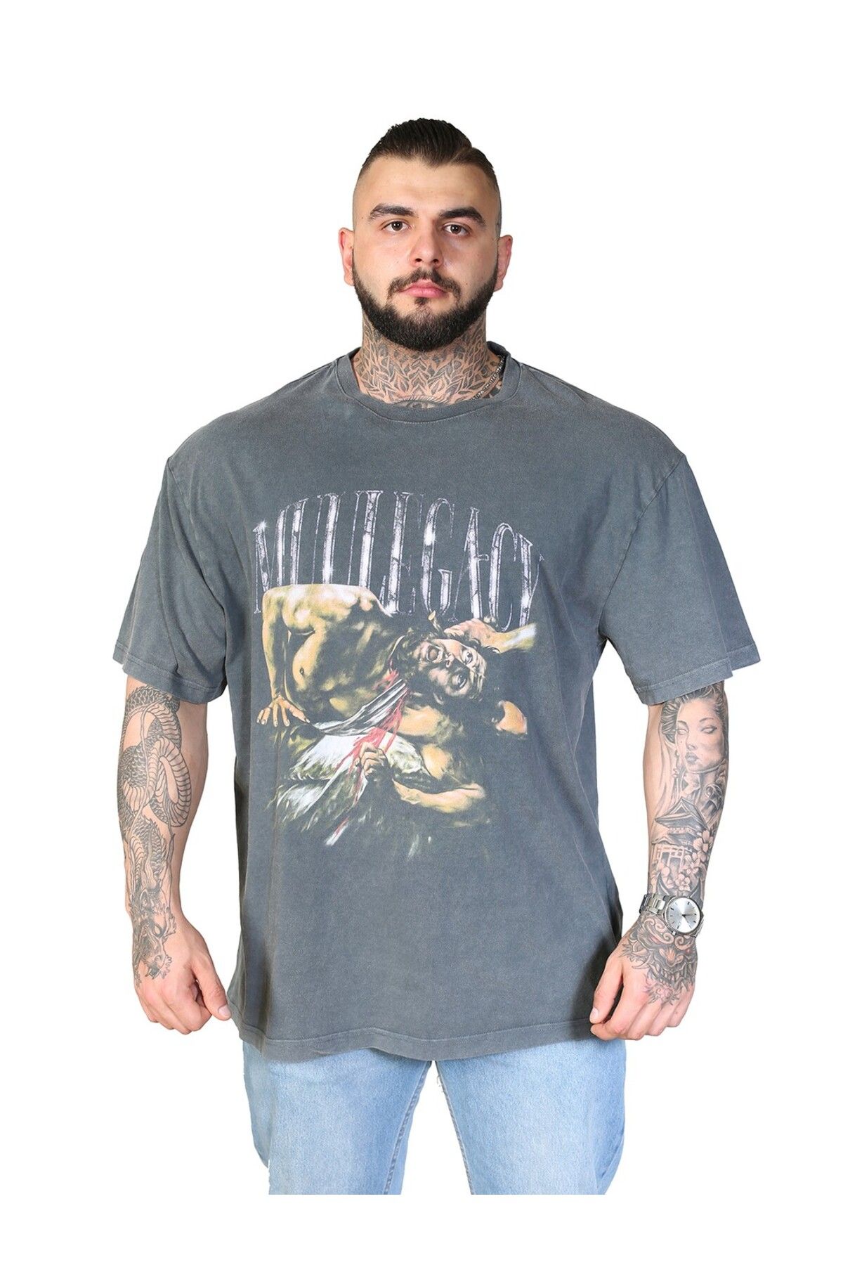 Muu Legacy DEATH SKULL Oversize T-Shirt %100 Pamuk Dijital Baskılı