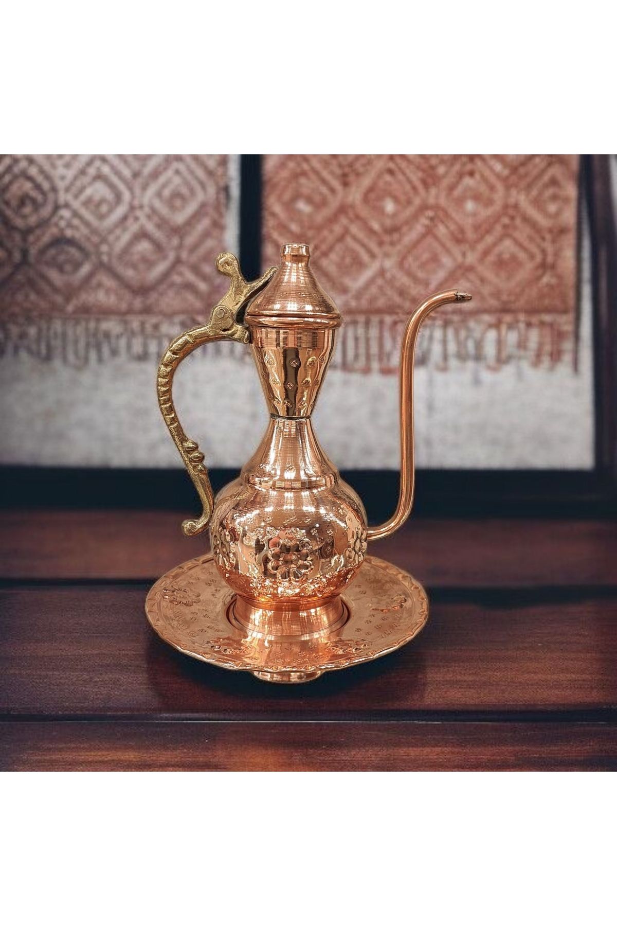 Bakır Center Bakır İbrik Bakır Süs İbrik Osmanlı İbrik Lengerli İbrik Tabaklı Hürrem İbrik El Yapımı 20 CM