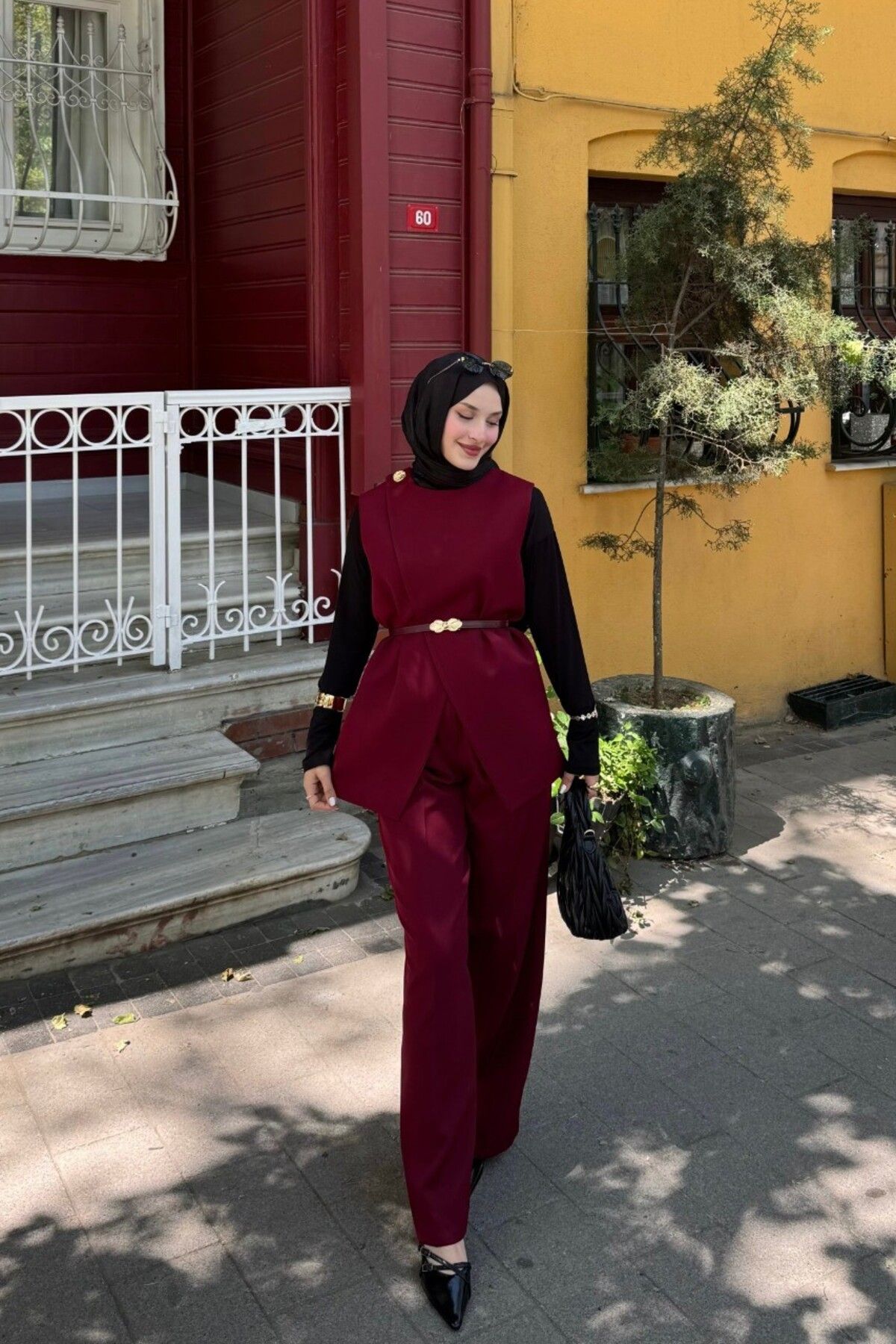 lurex moda Yelekli Pantolon Takım