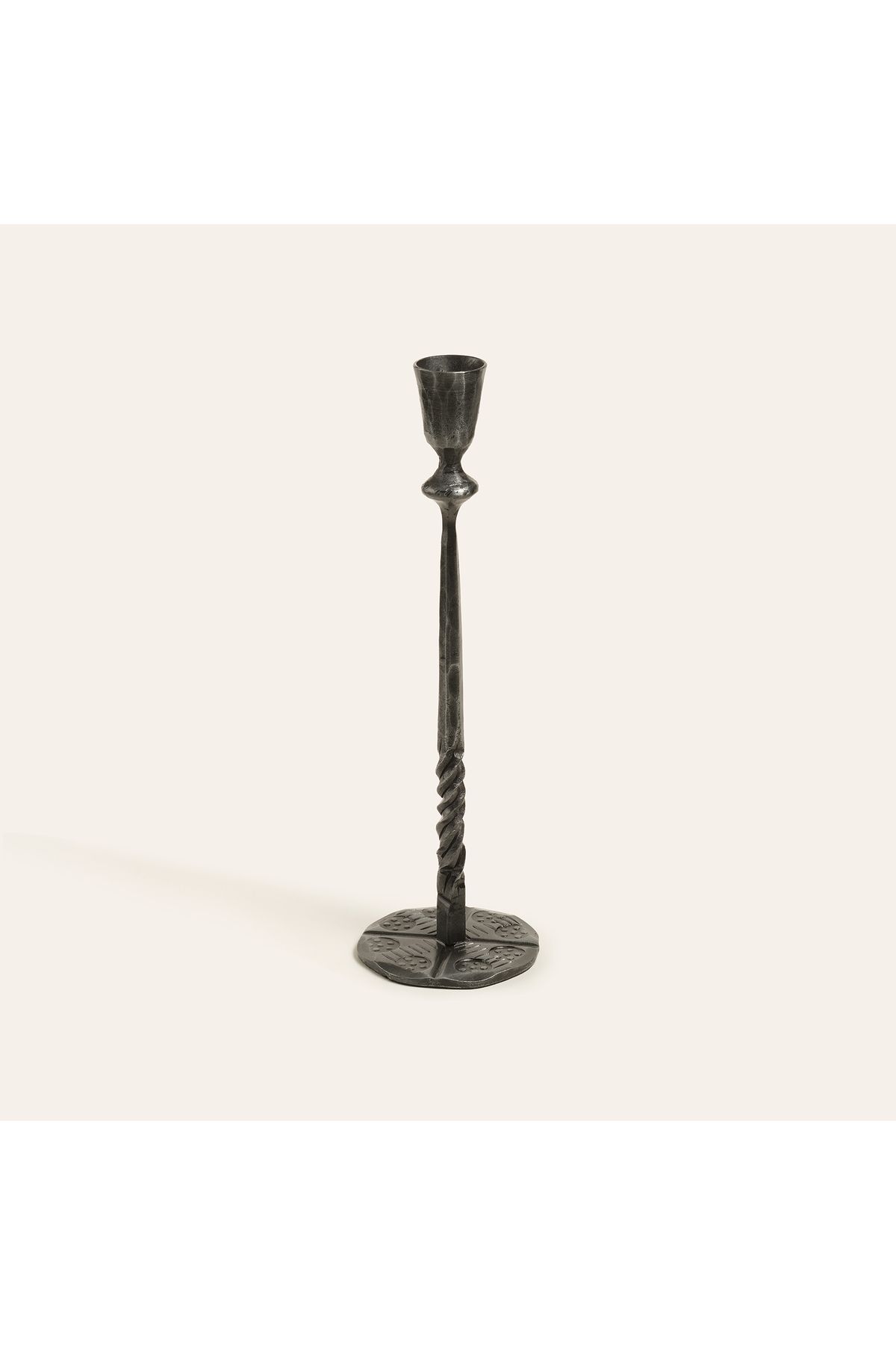 Zsa Zsa Zsu Bıjnor Metal Şamdan 8x8x27 Cm Gri