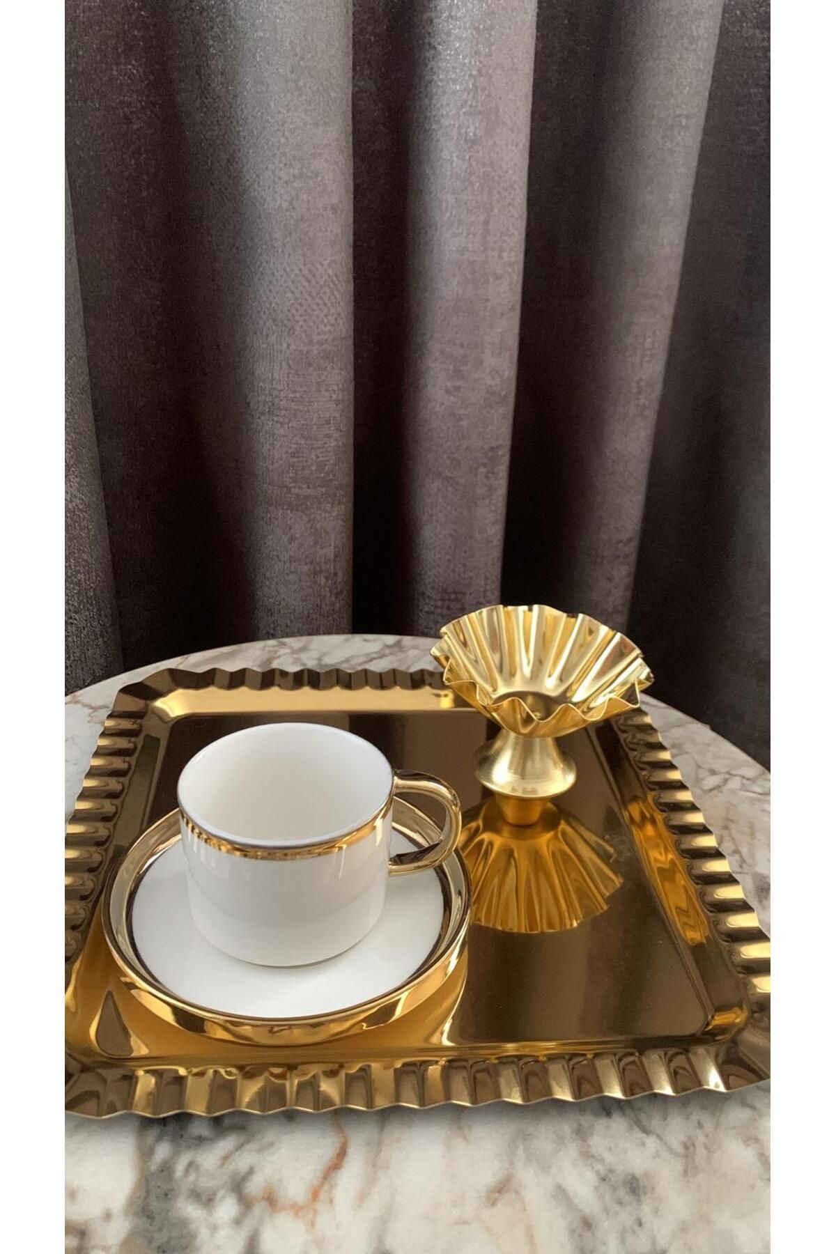 Home Gold sunum tepsisi gold fırfırlı drajelik lokumluk