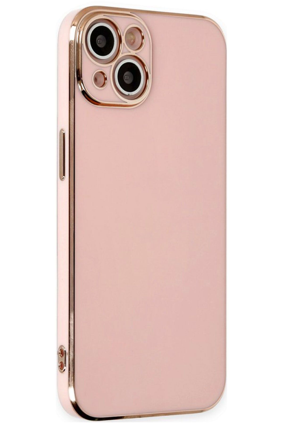 CEPSTOK iPhone 14 Kılıf Kenar Detaylı Yumuşak Parlak Silikon