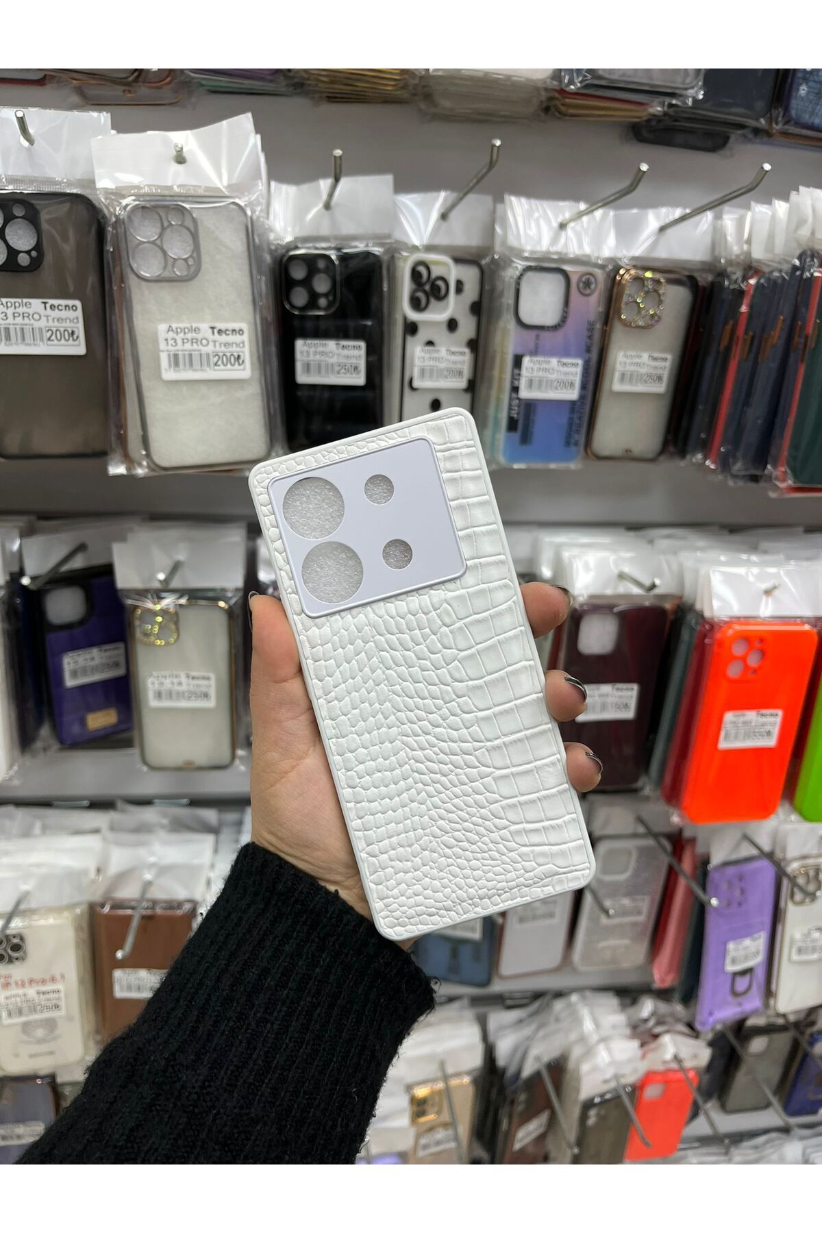 TECNOTREND İNFİNİX ZERO 30 5G Dokulu Yüzey Çekmeye Dayanıklı Cep Telefon Kılıfı Pu Deri Kaplamalı Yumuşak