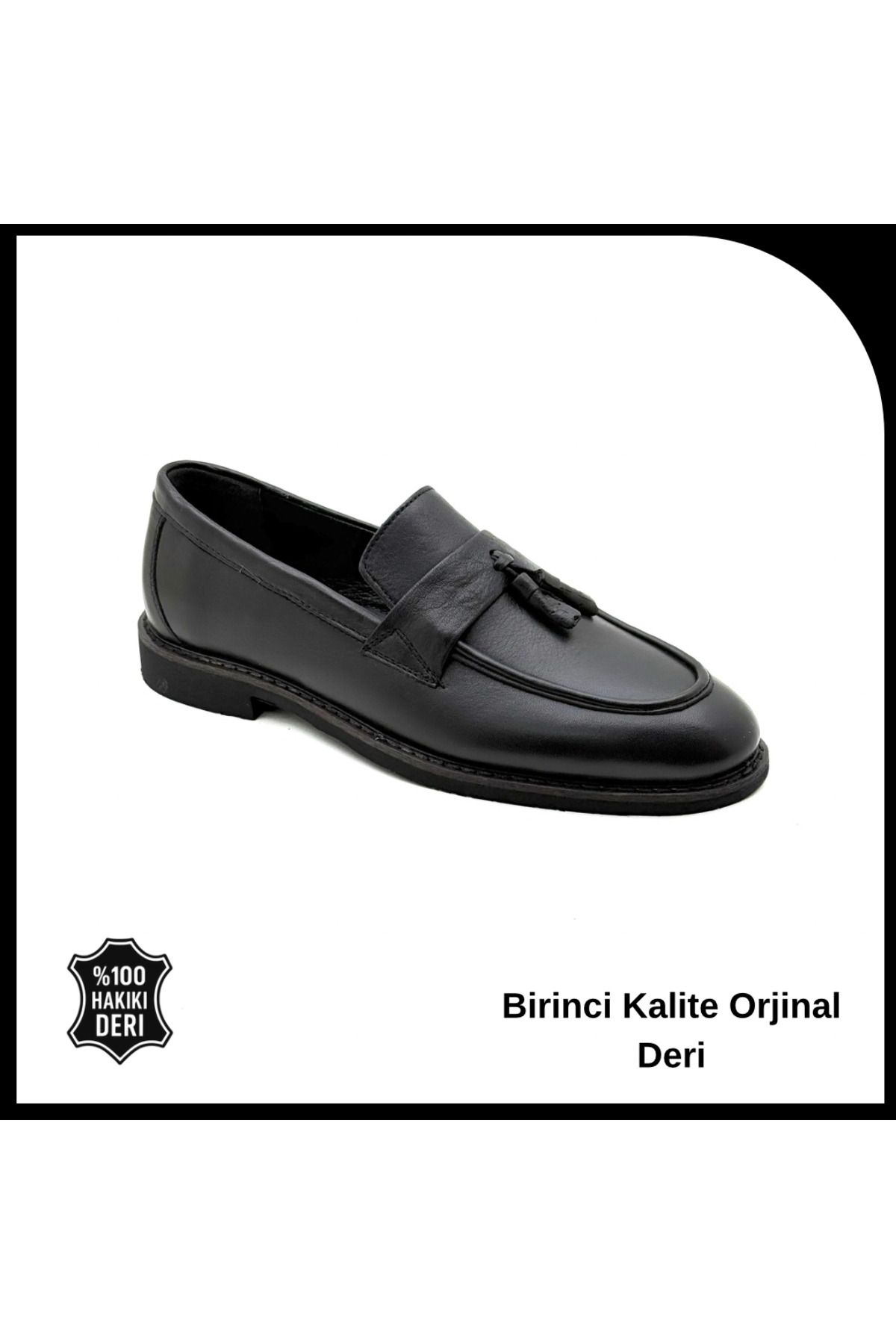 İYİSİNDEN SHOES Erkek Hakiki Deri Klasik Püsküllü Babet Ayakkabı – Şık, Rahat ve Kolay Giyimli Tasarım
