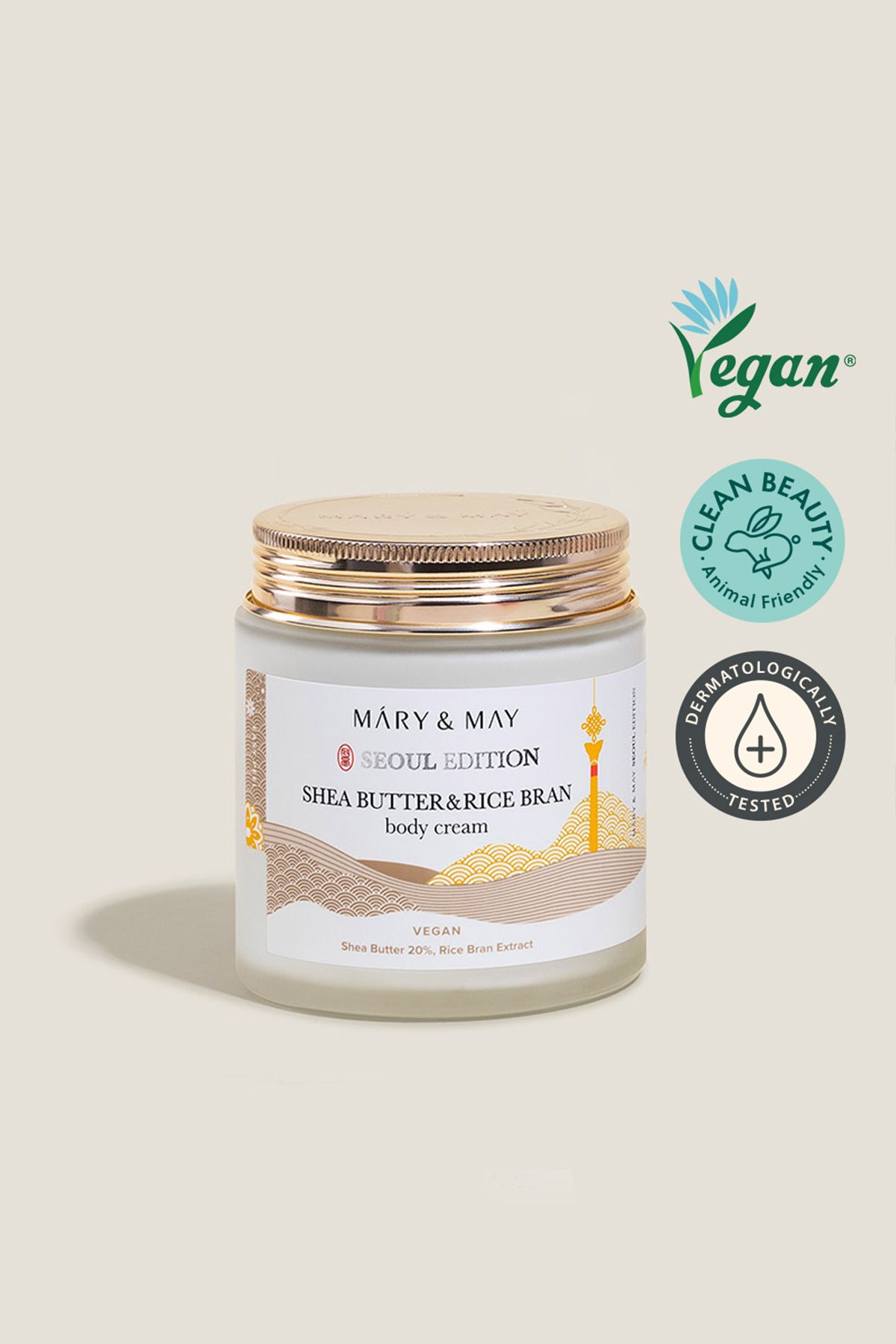 Mary & May Seoul Edition Shea Butter & Rice Bran Body Cream/Shea Yağı ve Pirinç Kepeği içeren Vücut Kremi 250ml