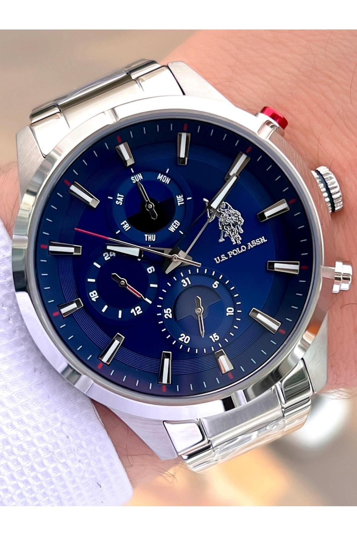 U.S. Polo Assn. U.S.Polo Assn Çelik Kordon İç Fonksiyonları Aktif 5 Atm Suya Dayanıklı Erkek Kol Saati USPA.FS1014.0