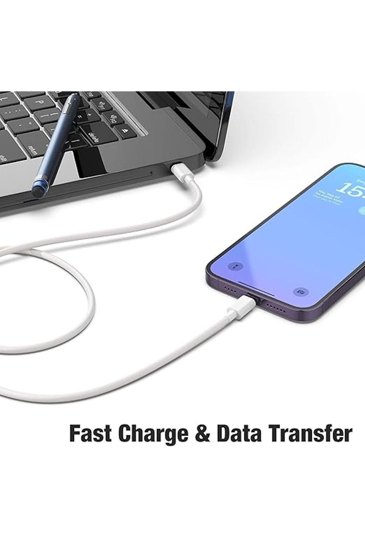Apple-USB-C to Lightning Cable 2m, Fast Charging and Data Syncing – White 5