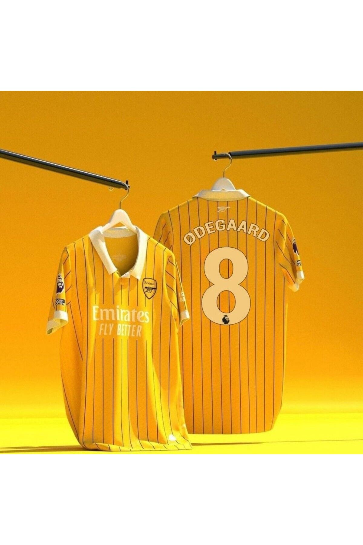 FRAGOLA Arsenal 2024/25 Yeni Sezon Ødegaard Özel Konsept Forması (Yellow)