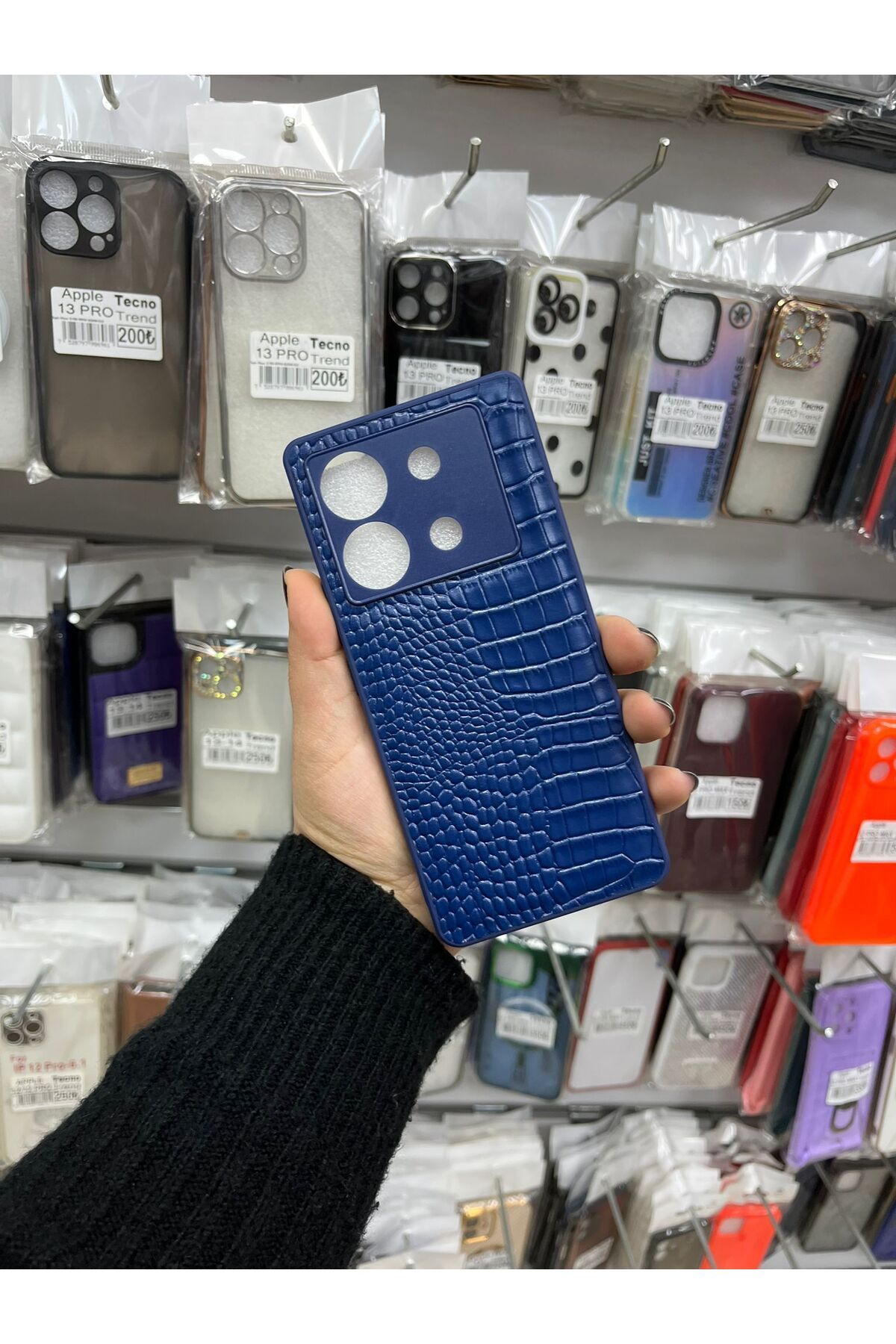 TECNOTREND İNFİNİX ZERO 30 5G Dokulu Yüzey Çekmeye Dayanıklı Cep Telefon Kılıfı Pu Deri Kaplamalı Yumuşak