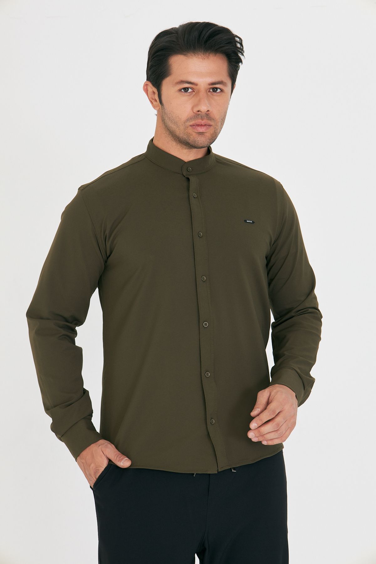 masso moda Yazlık Slim Fit Hakim Yaka Erkek Gömlek Günlük Kullanıma Ugun