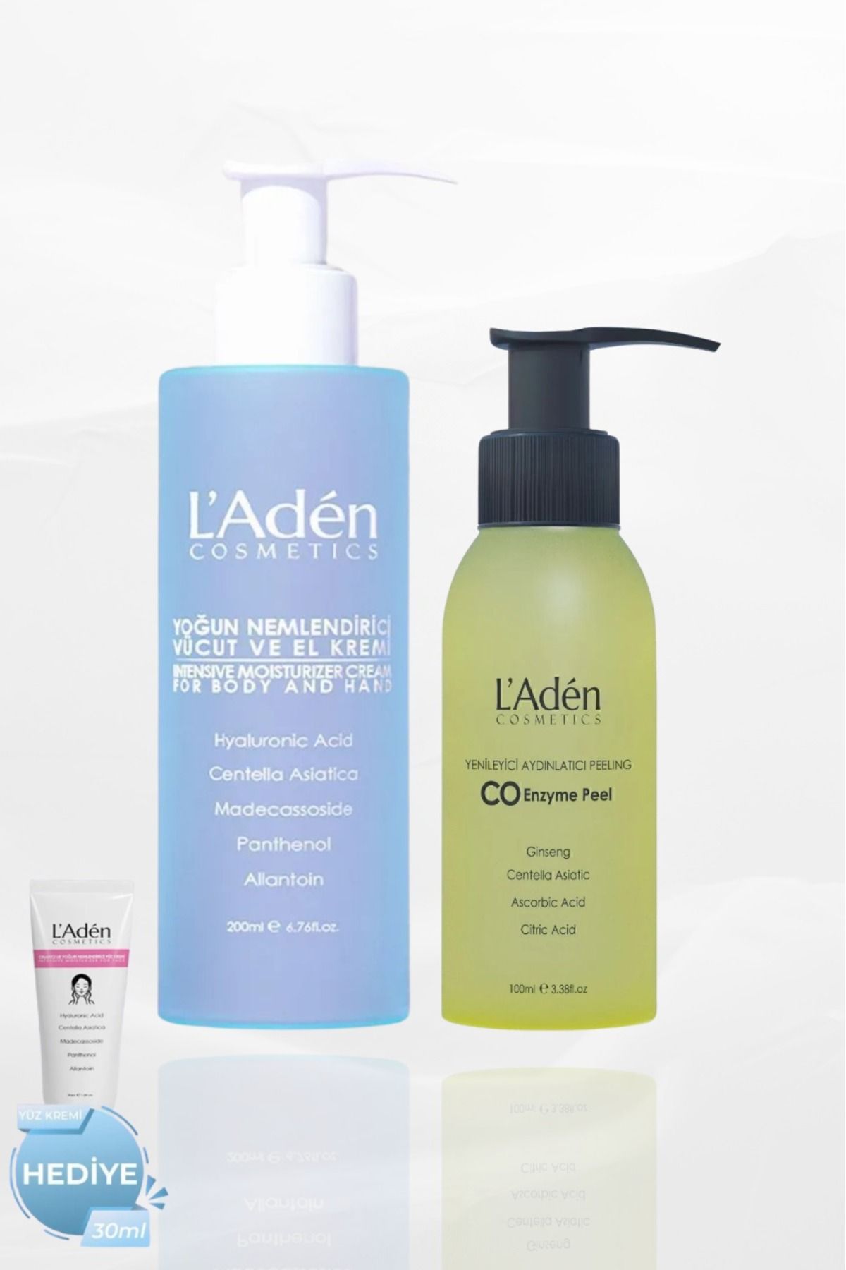 L'Aden Cosmetics Vücut için derin temizlik ve yoğun nemlendirme etkili 2 li set
