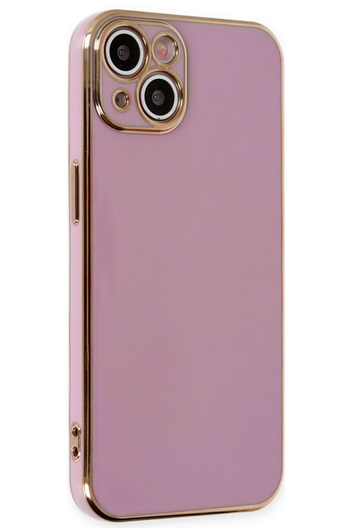 CEPSTOK iPhone 14 Kılıf Kenar Detaylı Yumuşak Parlak Silikon