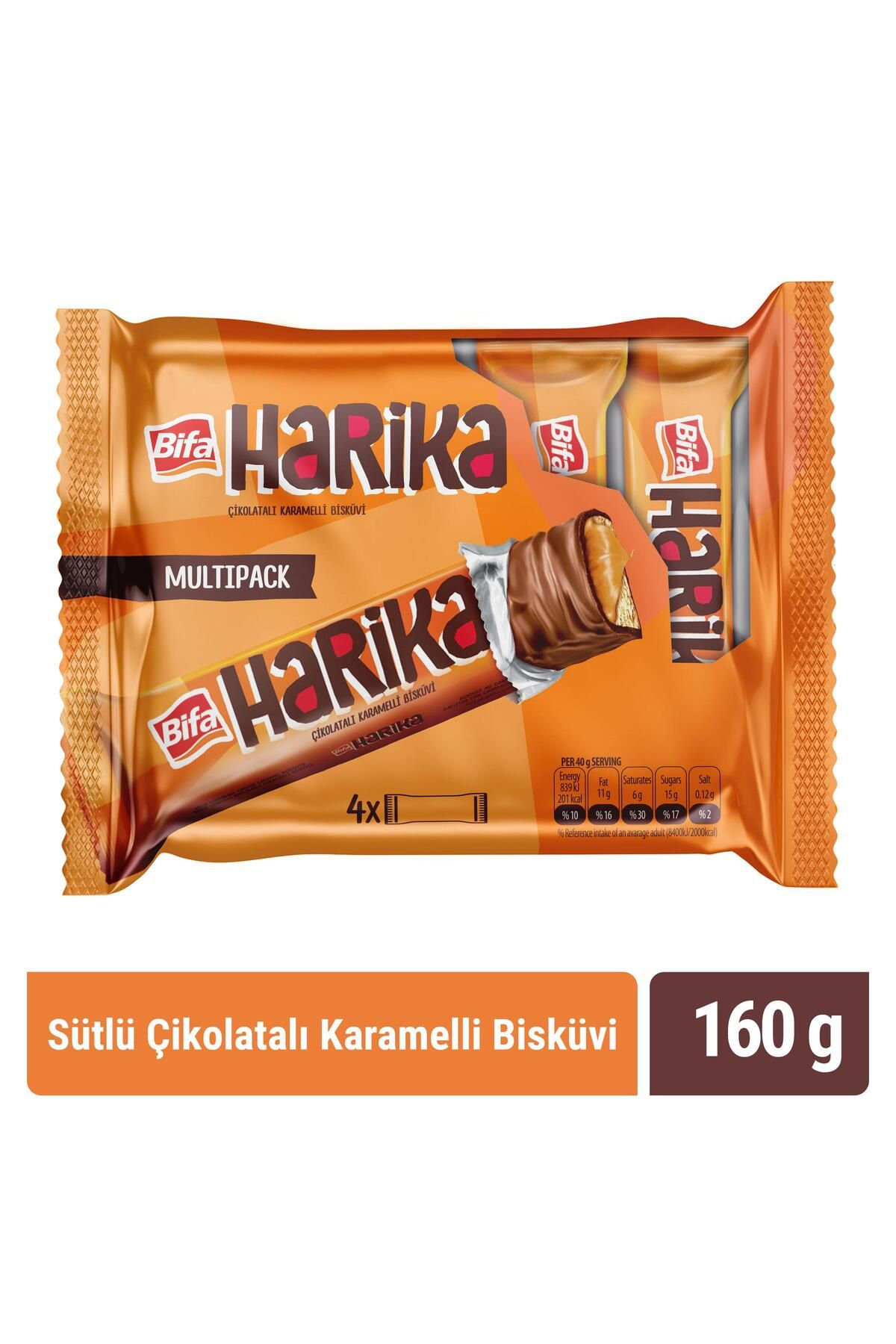 Bifa Harika Sütlü Çikolatalı Karamelli Bisküvi 4'lü Paket 160 gr