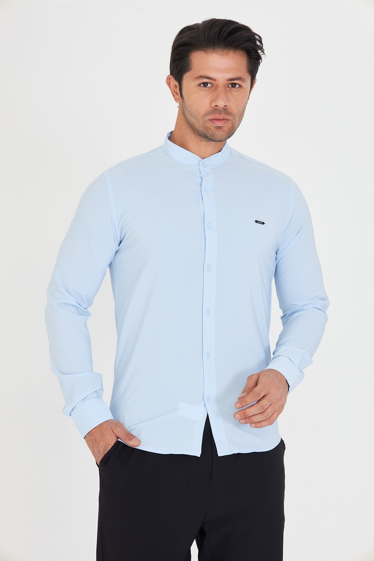 masso moda Yazlık Slim Fit Hakim Yaka Erkek Gömlek Günlük Kullanıma Ugun