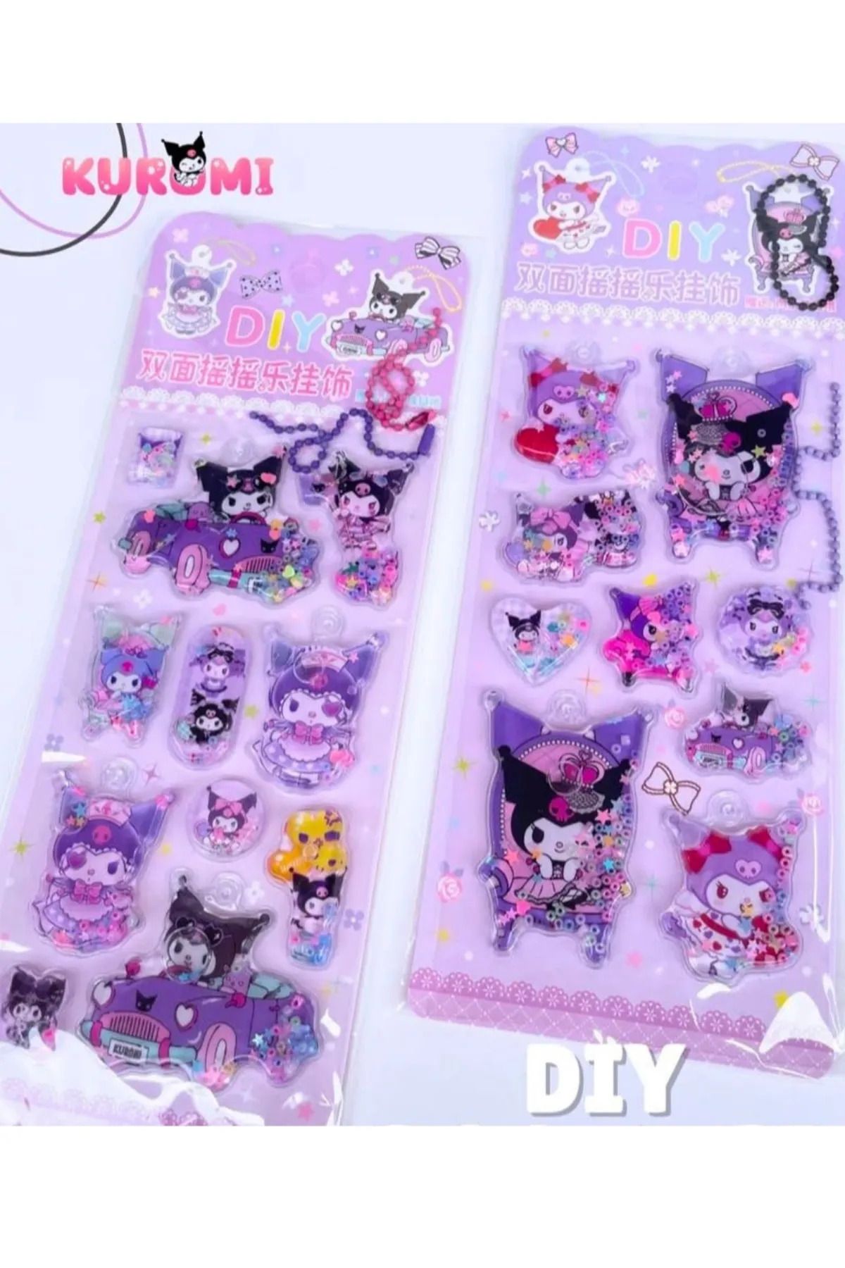 zeynobella Kuromi My Melodi Cinnamoroll 3D Sulu Pullu Sticker Anahtarlık Hediyeli 1 Adet