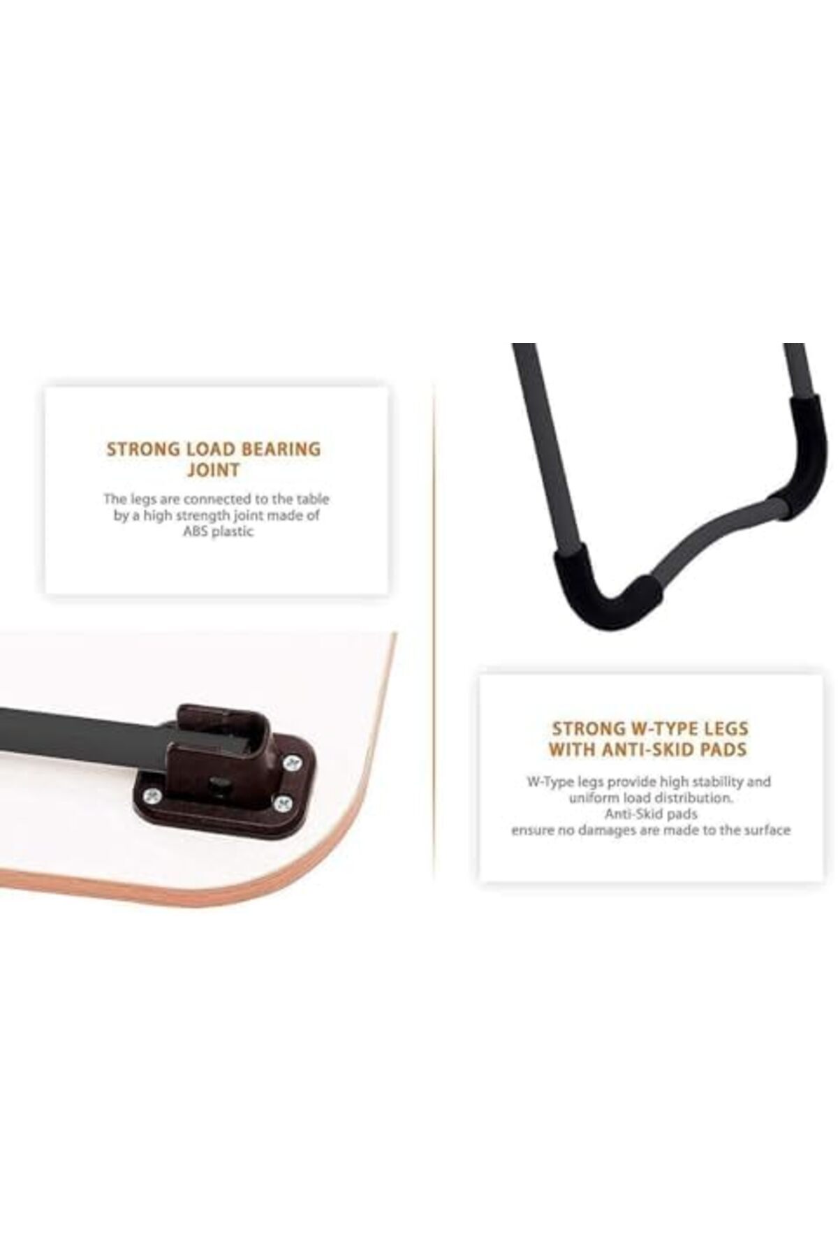 طاولة لابتوب للسرير محمولة قابلة للطي مع حامل أكواب للعمل وتناول الطعام والكتابة، لون اسود