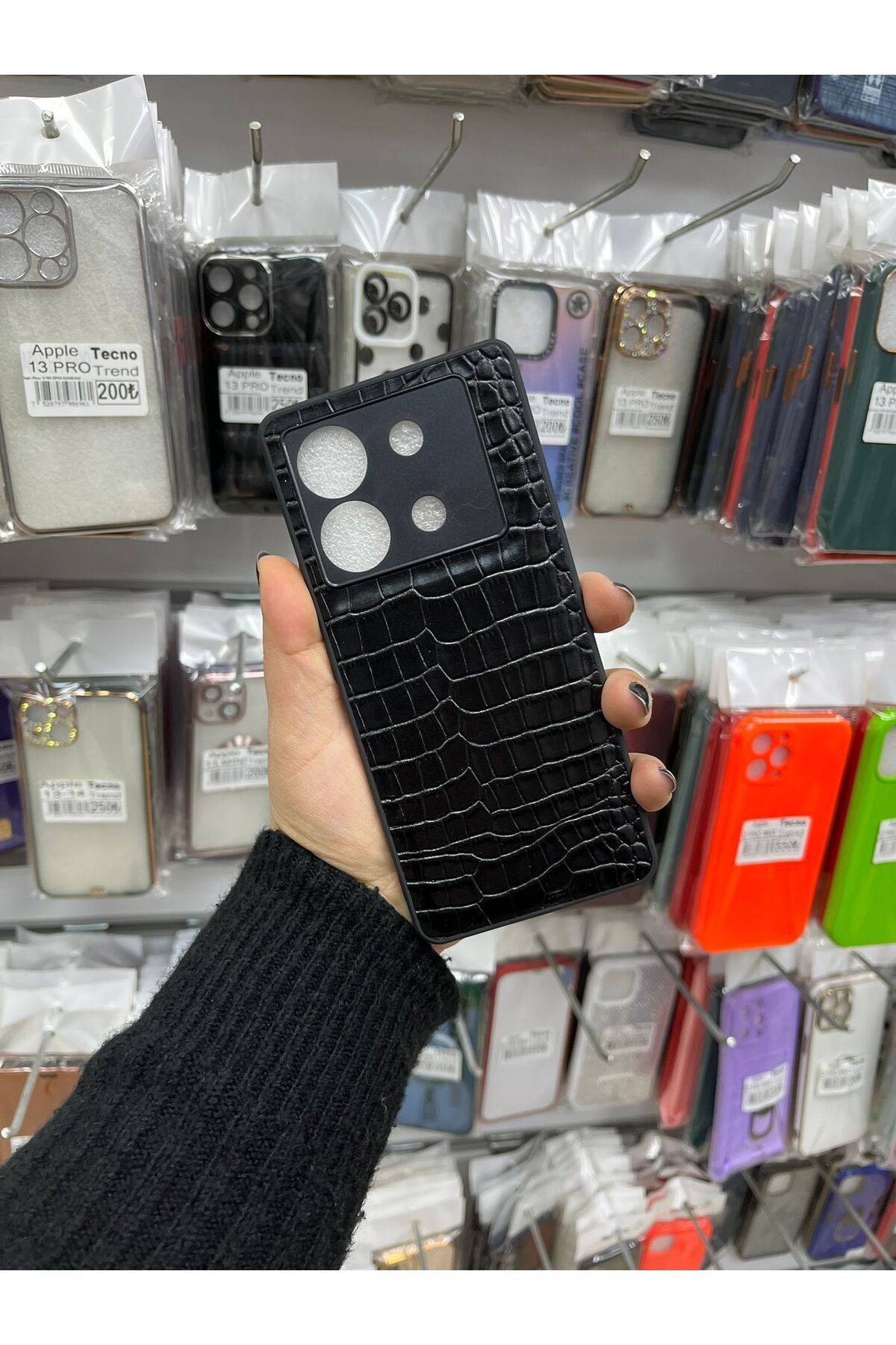 TECNOTREND İNFİNİX ZERO 30 5G Dokulu Yüzey Çekmeye Dayanıklı Cep Telefon Kılıfı Pu Deri Kaplamalı Yumuşak