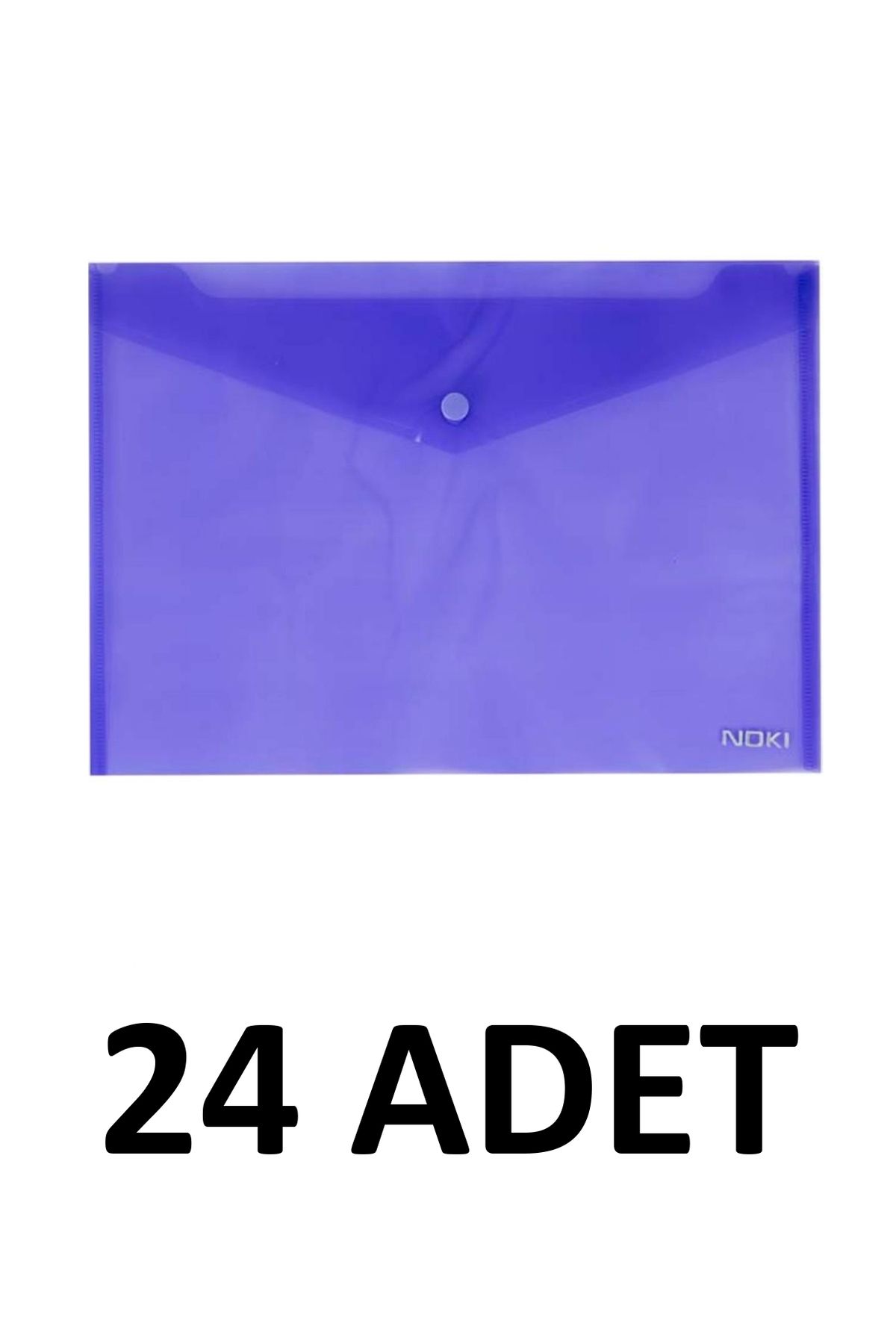 Noki 24 Adet Şeffaf A4 Çıtçıtlı Dosya Zarf Dosya Pembe