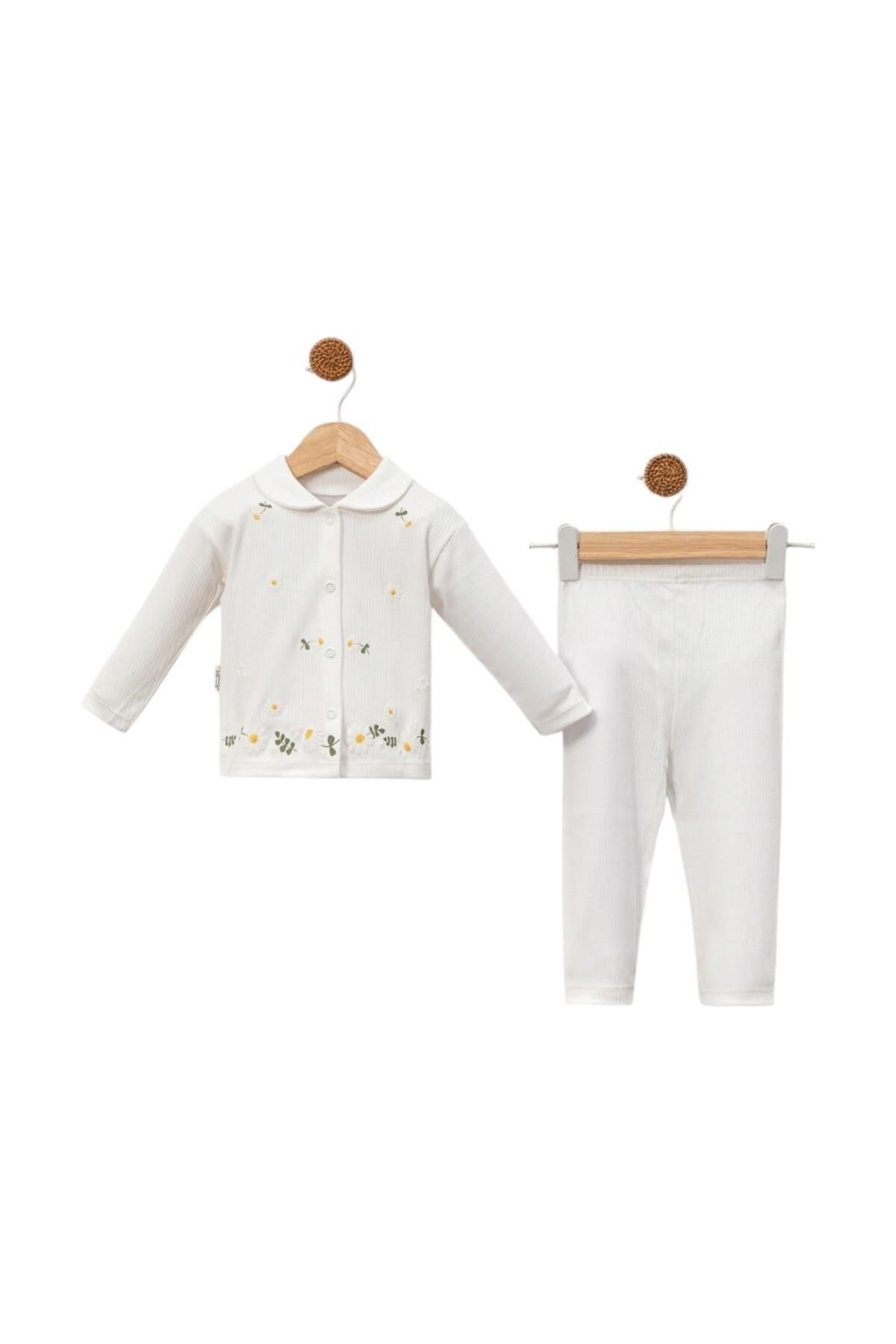 RAMADA %100 pamuk çiçek desenli bebek pijama takım