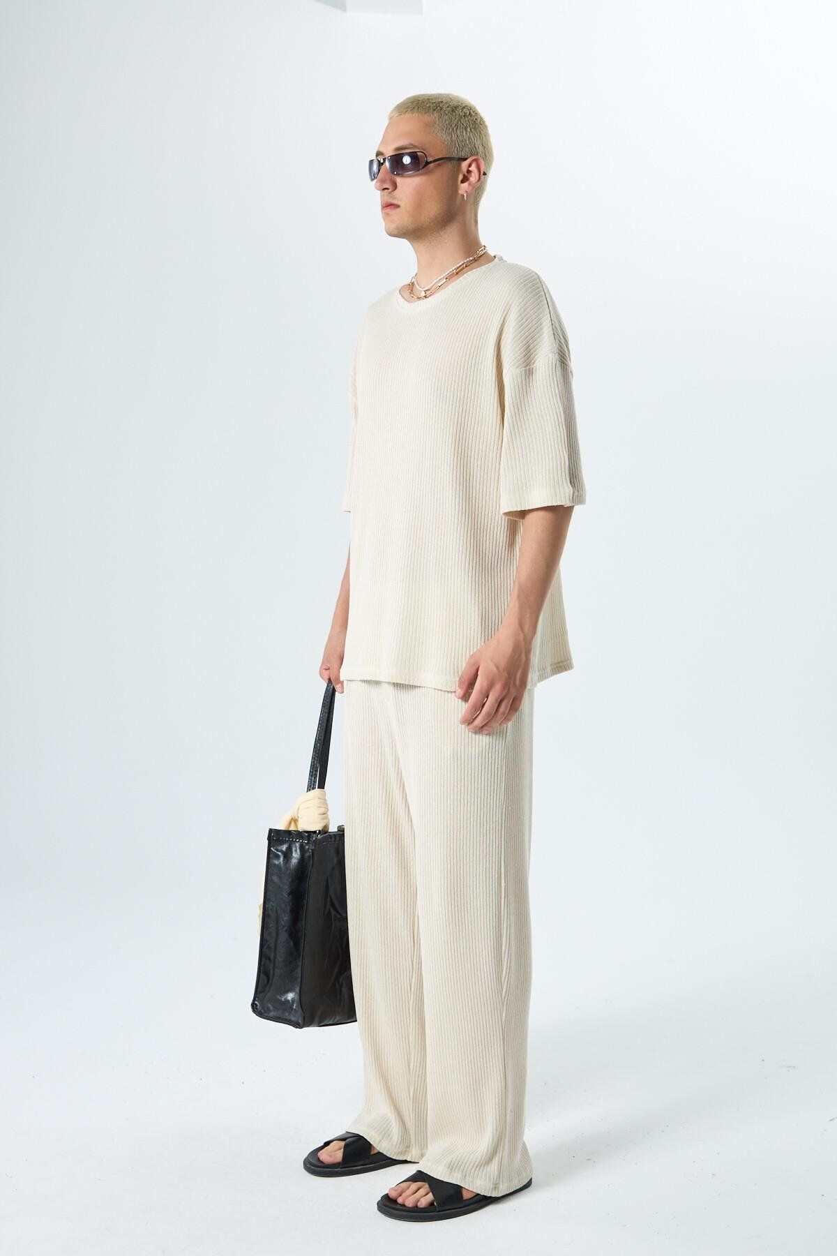 VAMOSCLO Costum De Bază Oversize Bej Masculin - L