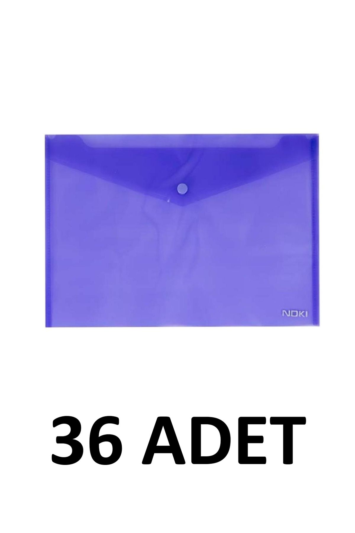 Noki 36 Adet Şeffaf A4 Çıtçıtlı Dosya Zarf Dosya Pembe