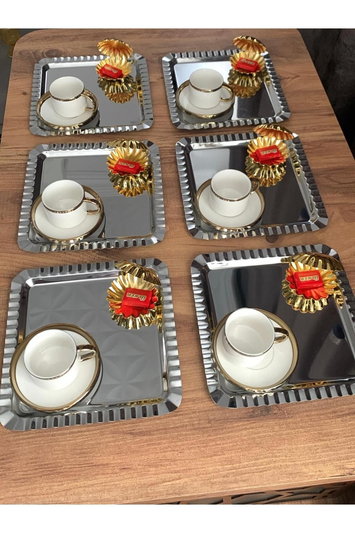 Home gümüş susnum tepsisi gold midye drajelik lokumluk