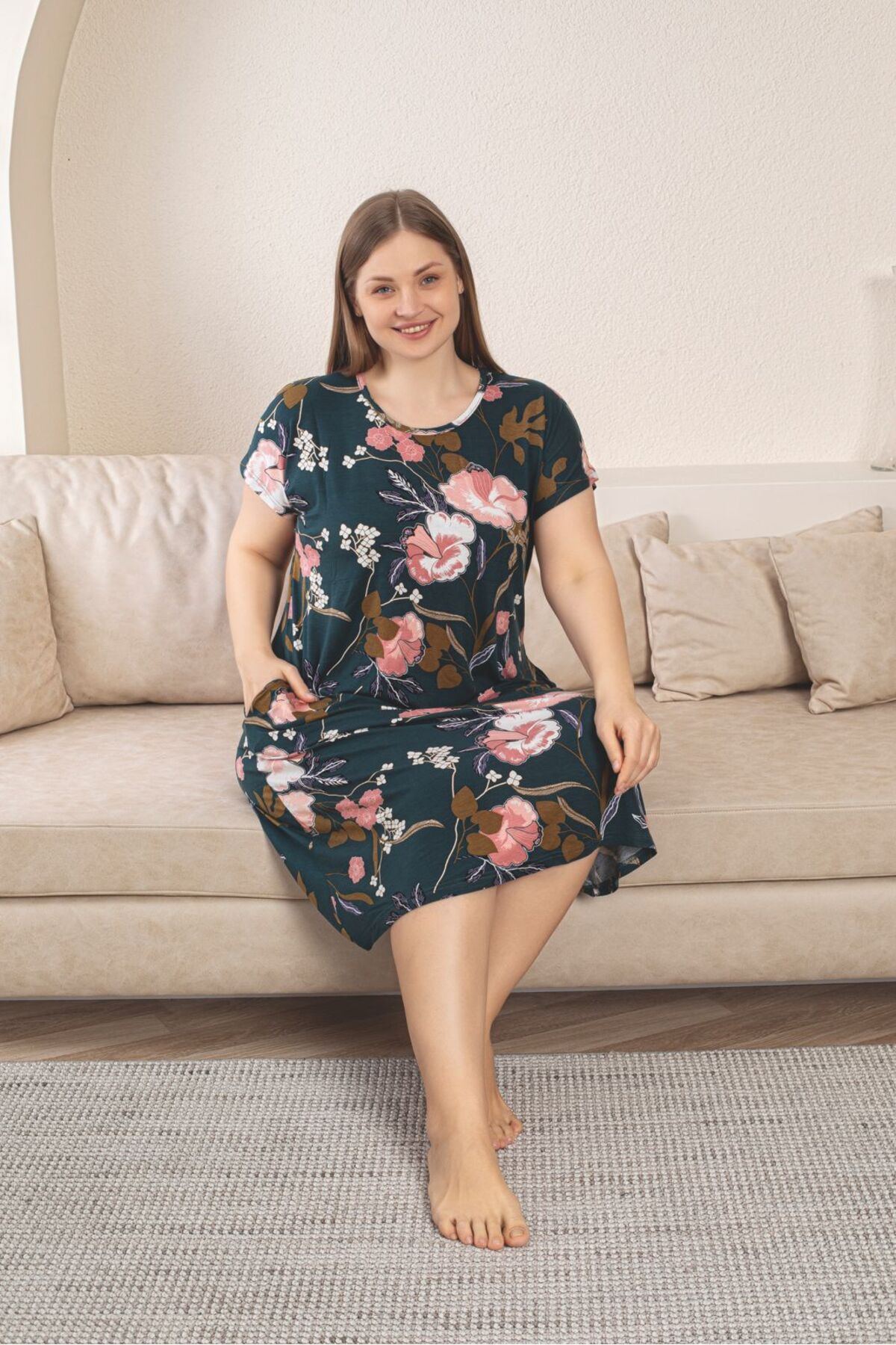Asel-Plus Size Ultrasoft Lycra Nightgown 2