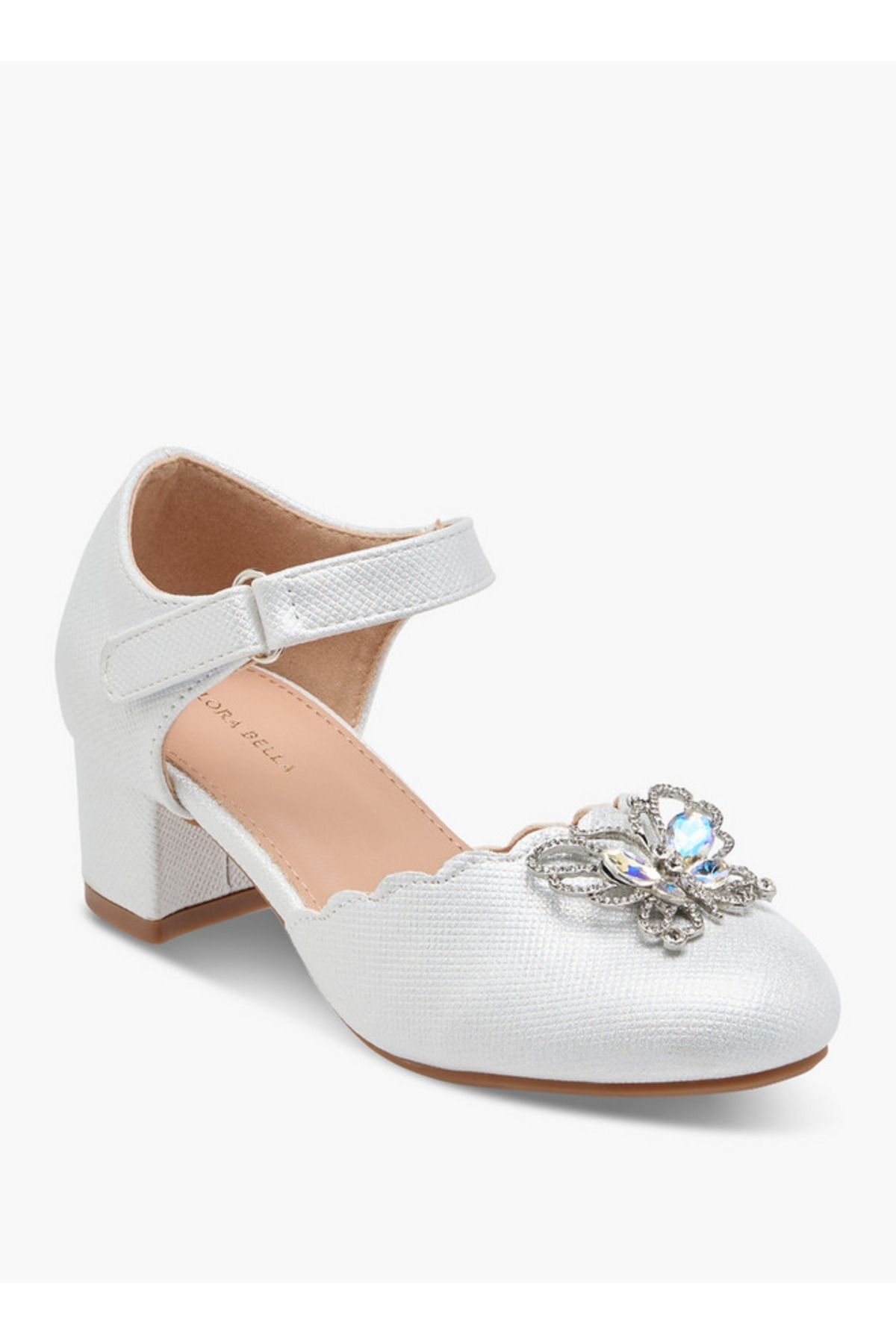 Flora Bella by Shoexpress-Embellished Block Heel Shoes with Hook and Loop Closure 2