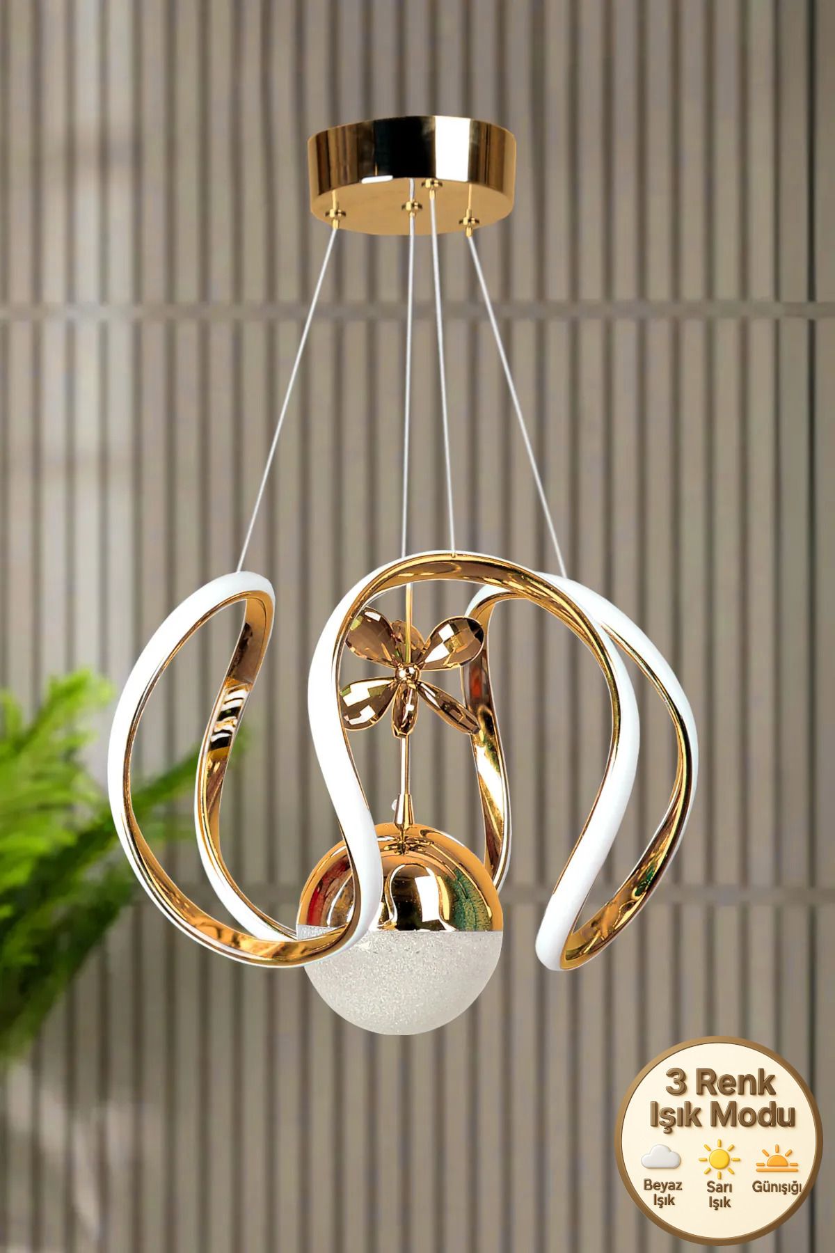 Home Clasy Model Gold Kaplama 3 Renk Metal Salon Mutfak Oturma Yatak Odası Modern Led Sarkıt Avize