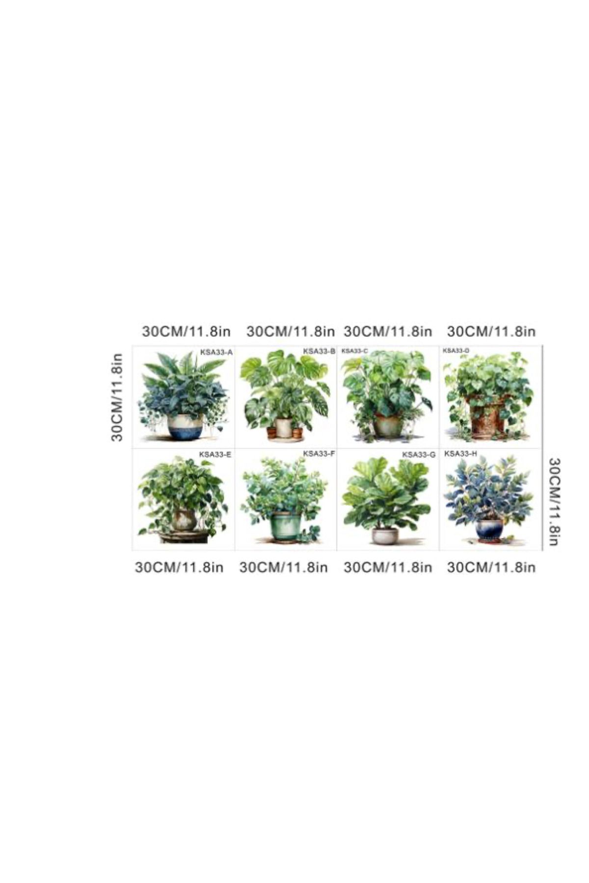 KfksStore Tropikal Bitkiler Duvar Stickerı Model A