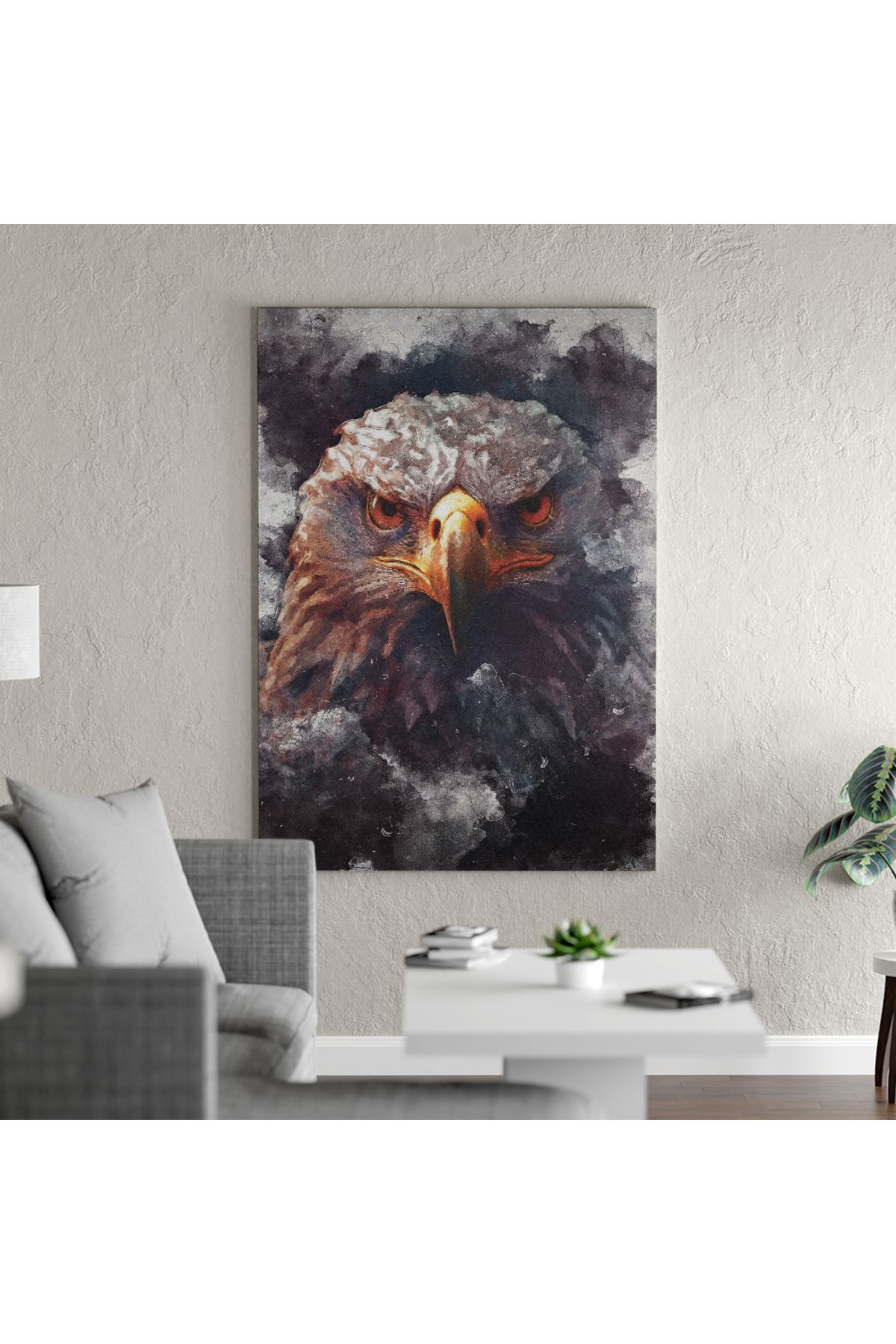 Yzc Store Eagle Kanvas Tablo | Minimalist Yırtıcı Kuş Portresi | Doğa Duvar Dekoru | Yırtıcı Hayvan Tablosu