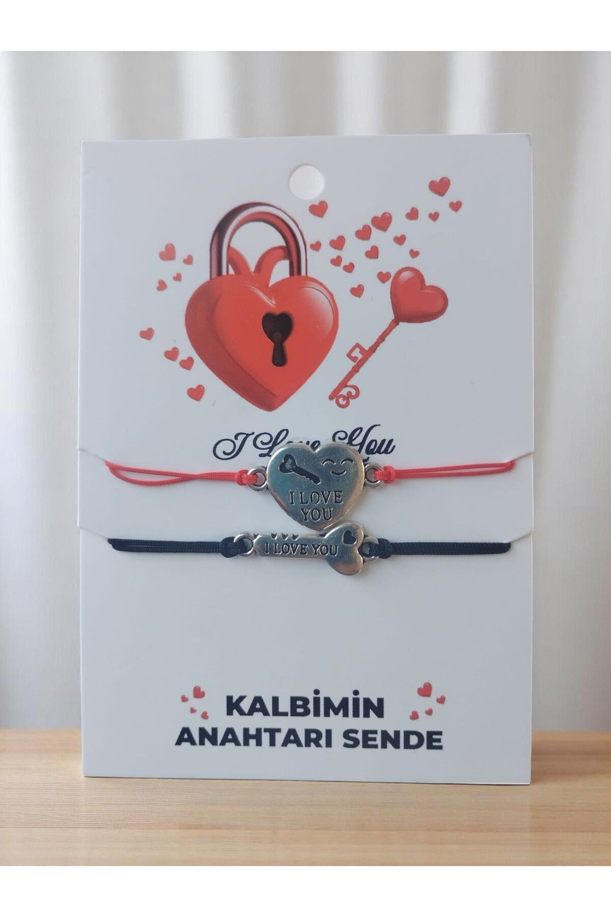 VerdeHome Kalbimin Anahtarı Sende Yazılı Anlamlı 2'Li Bileklik – Sevgililere Özel Şık ve Romantik Hediye