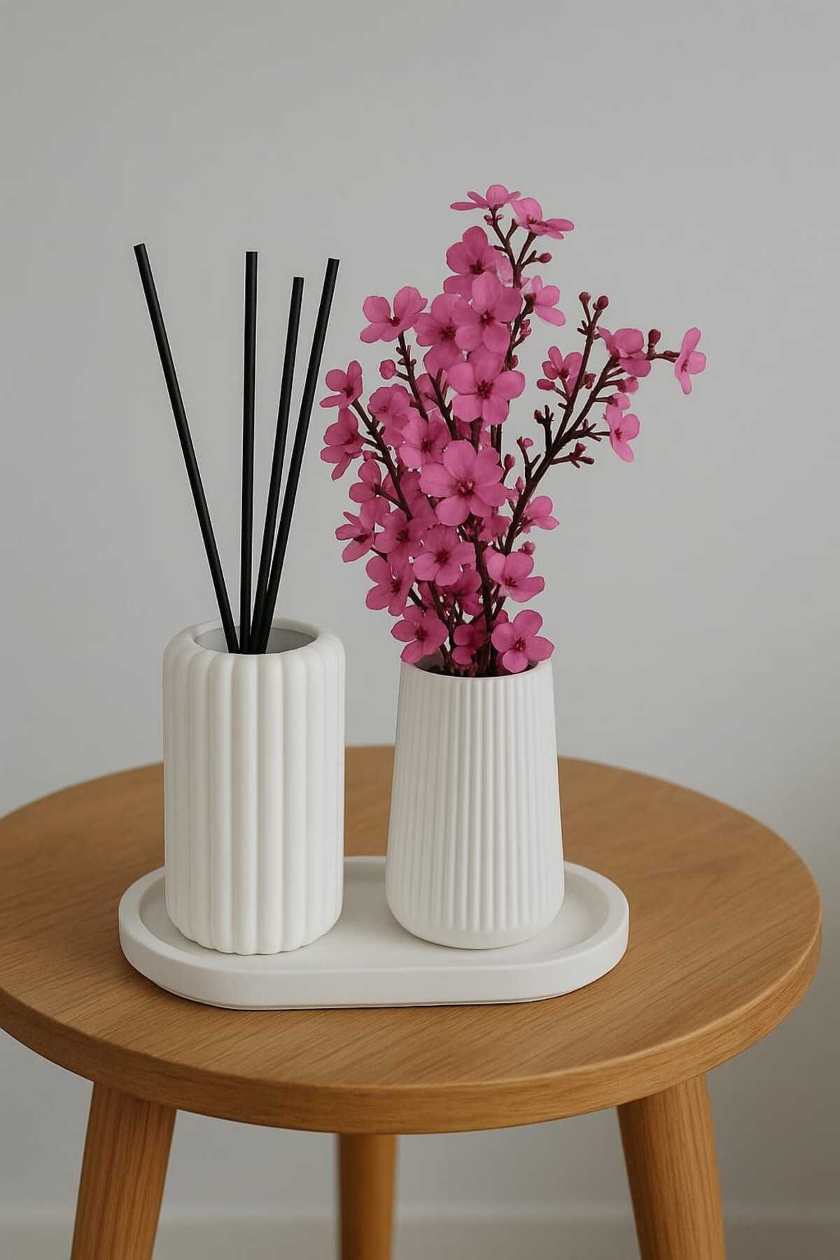 Karra Art Beton Dekoratif Bambu Oda Kokusu Ve Vazo 3 Set