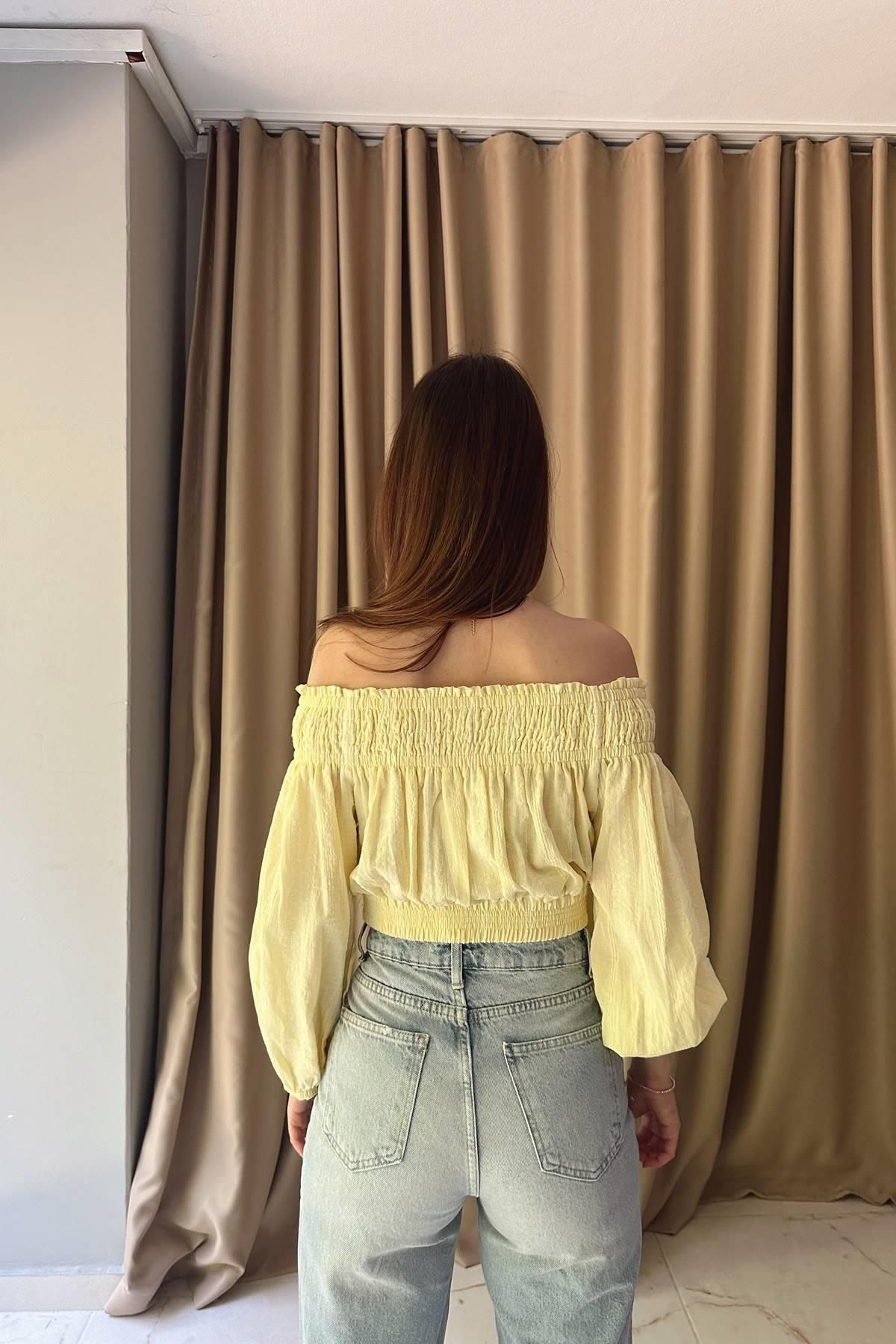 lizge giyim-Open Shoulder Buttoned Ball 7